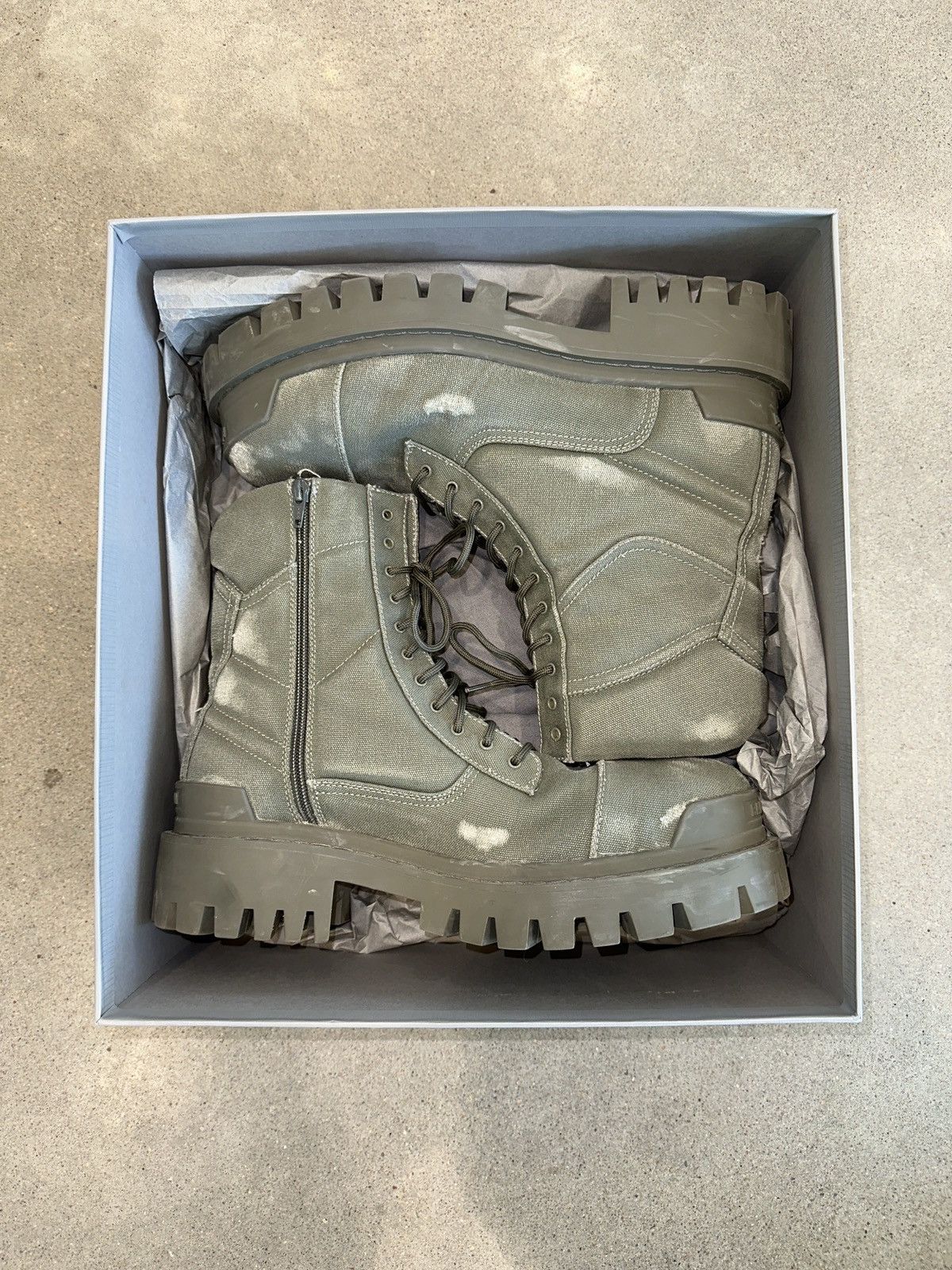 Balenciaga Balenciaga Distressed Canvas Combat Strike Boot
