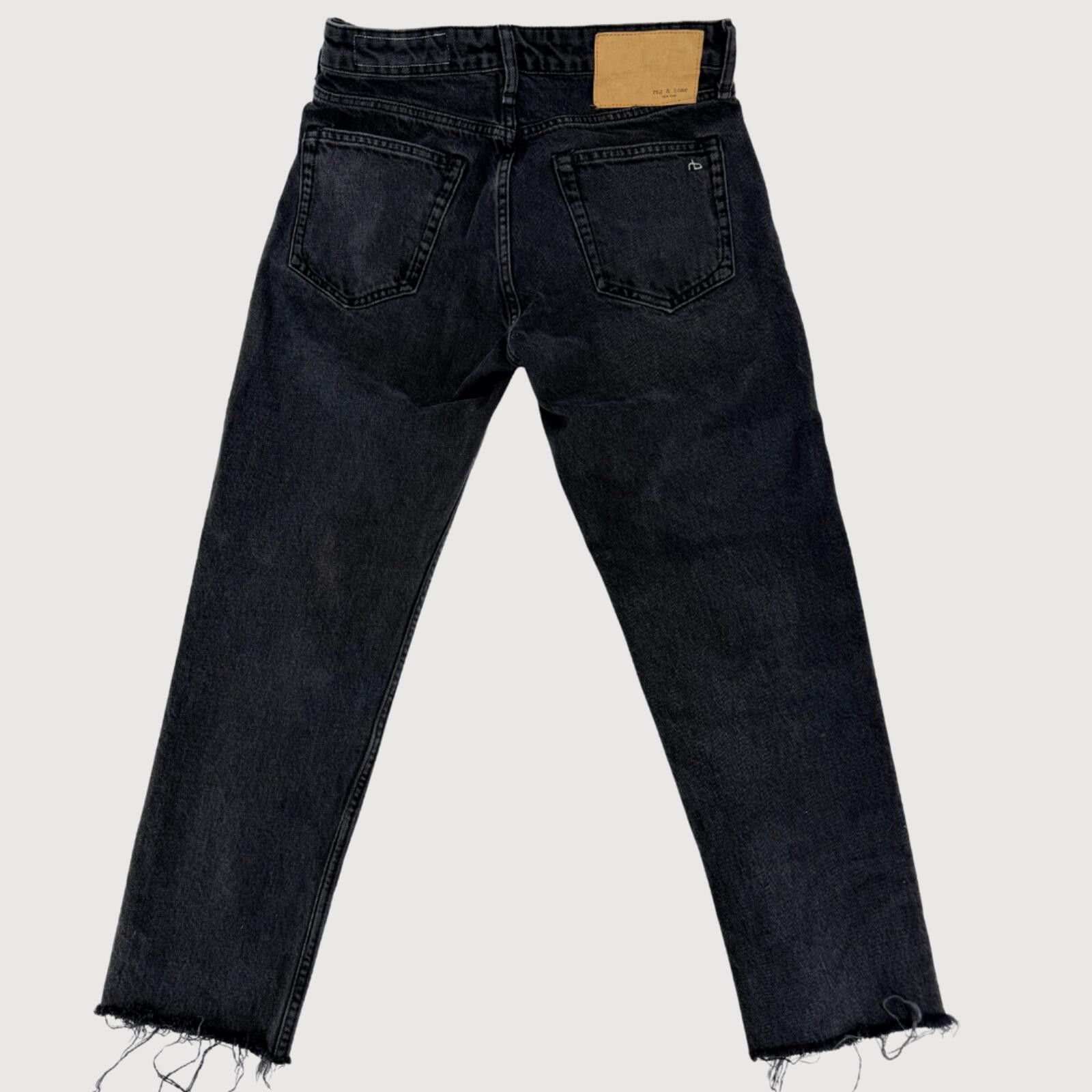 Rag & Bone Rag & Bone Rosa Boyfriend Jeans Fray Hem Black 24 Size 24" / US 00 / IT 34 - 3 Thumbnail