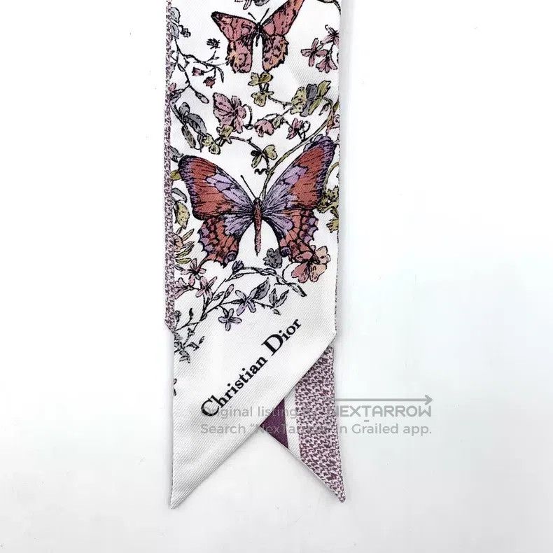 Dior Dior Purple bow floral printed mulberry silk scarf Size ONE SIZE - 7 Thumbnail