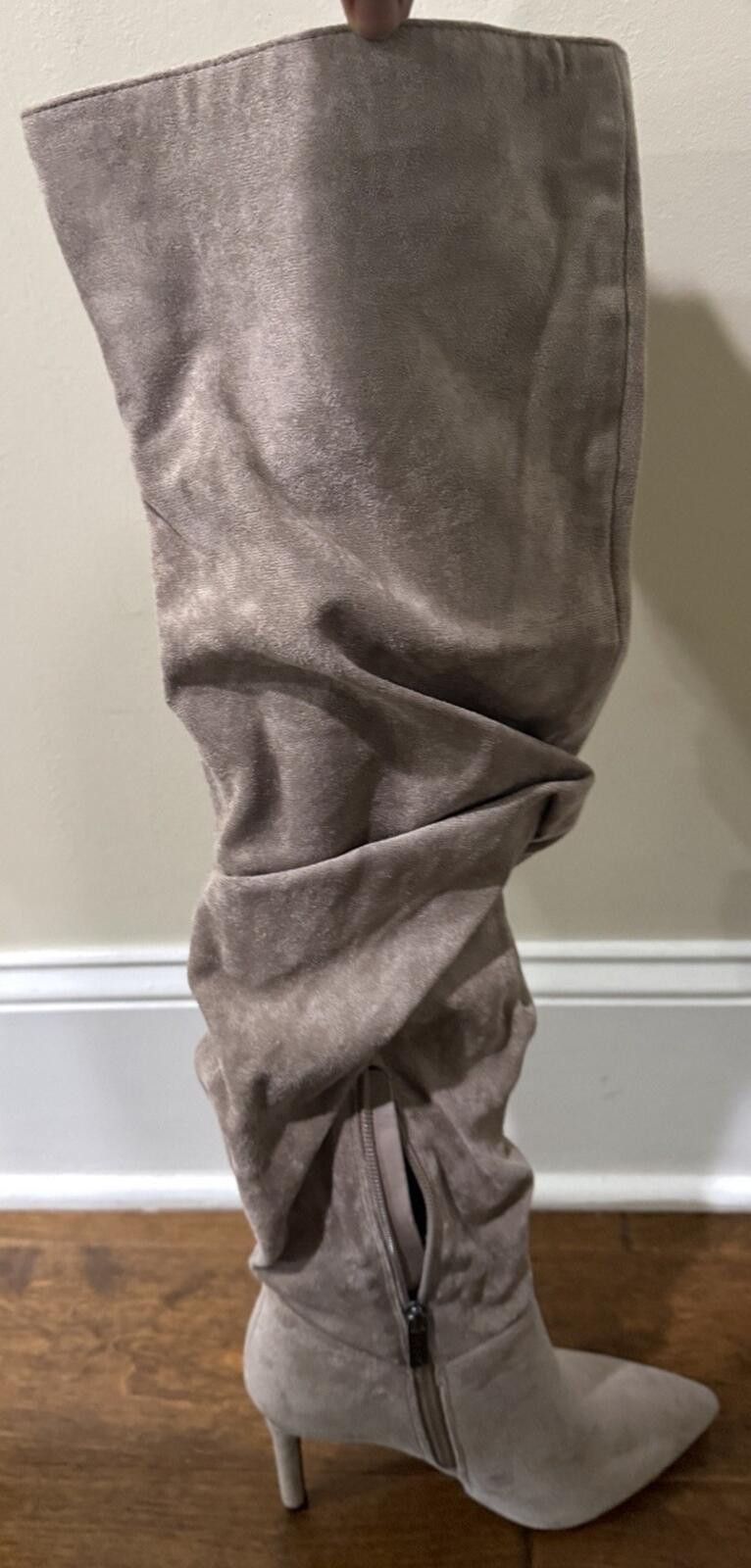 Other UNILADY Knee High Boots Stiletto Heels Pointed Toe Taupe Size US 6.5 / IT 36.5 - 5 Thumbnail