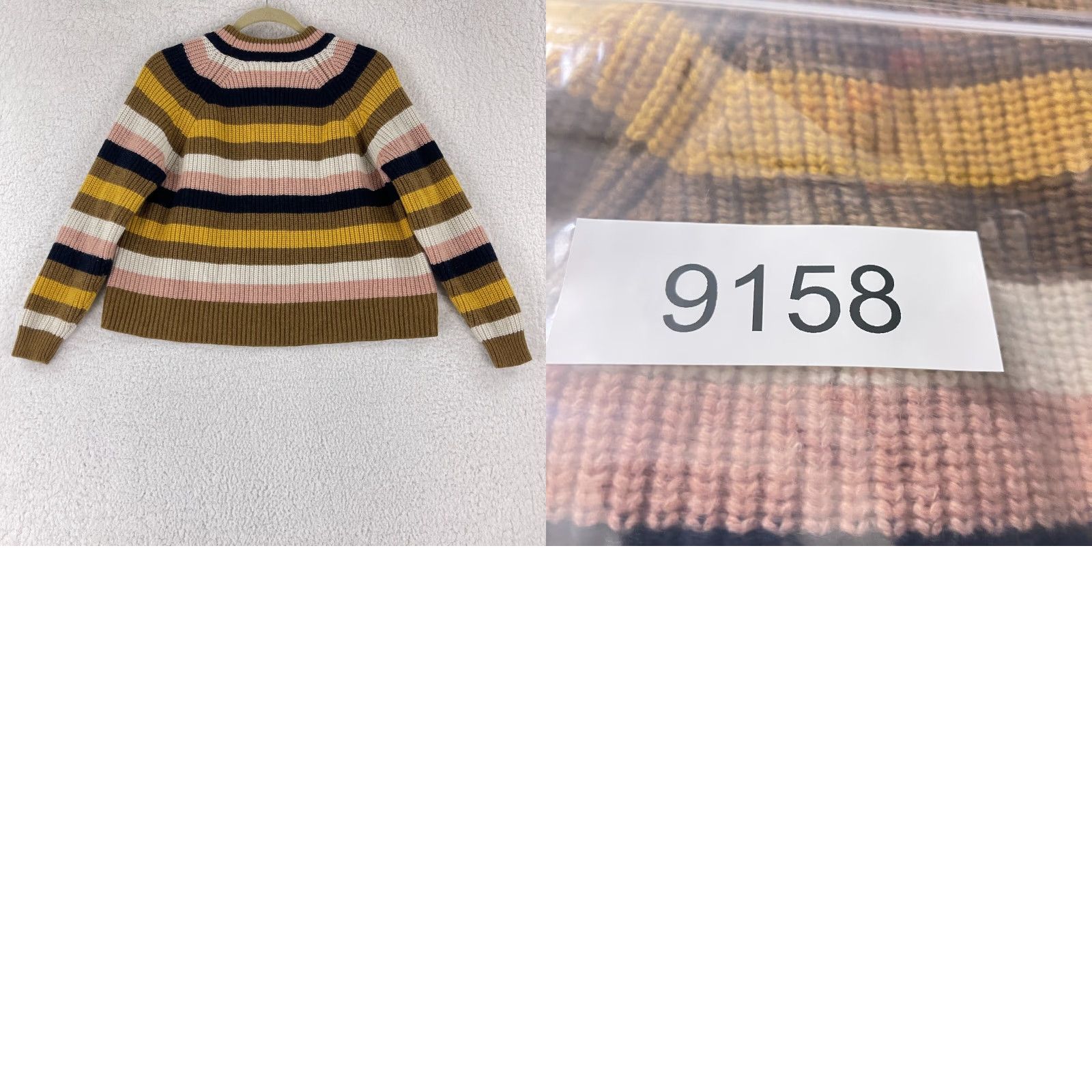 Madewell Madewell Pullover Sweater Womens XS Brown Striped Long Sleeve Knit Crew Neck Casual Vintage? Size XS / US 0-2 / IT 36-38 - 9 Thumbnail
