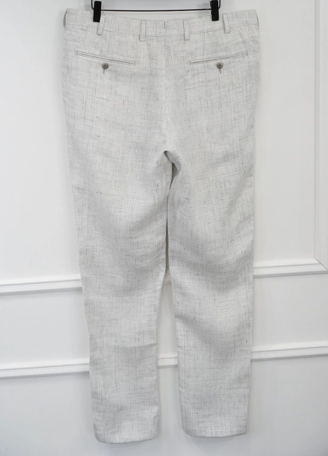 Suitsupply Men Suitsupply Pants Soho 100% Pure Linen Grey Size UK/US42 Size 42R - 2 Thumbnail