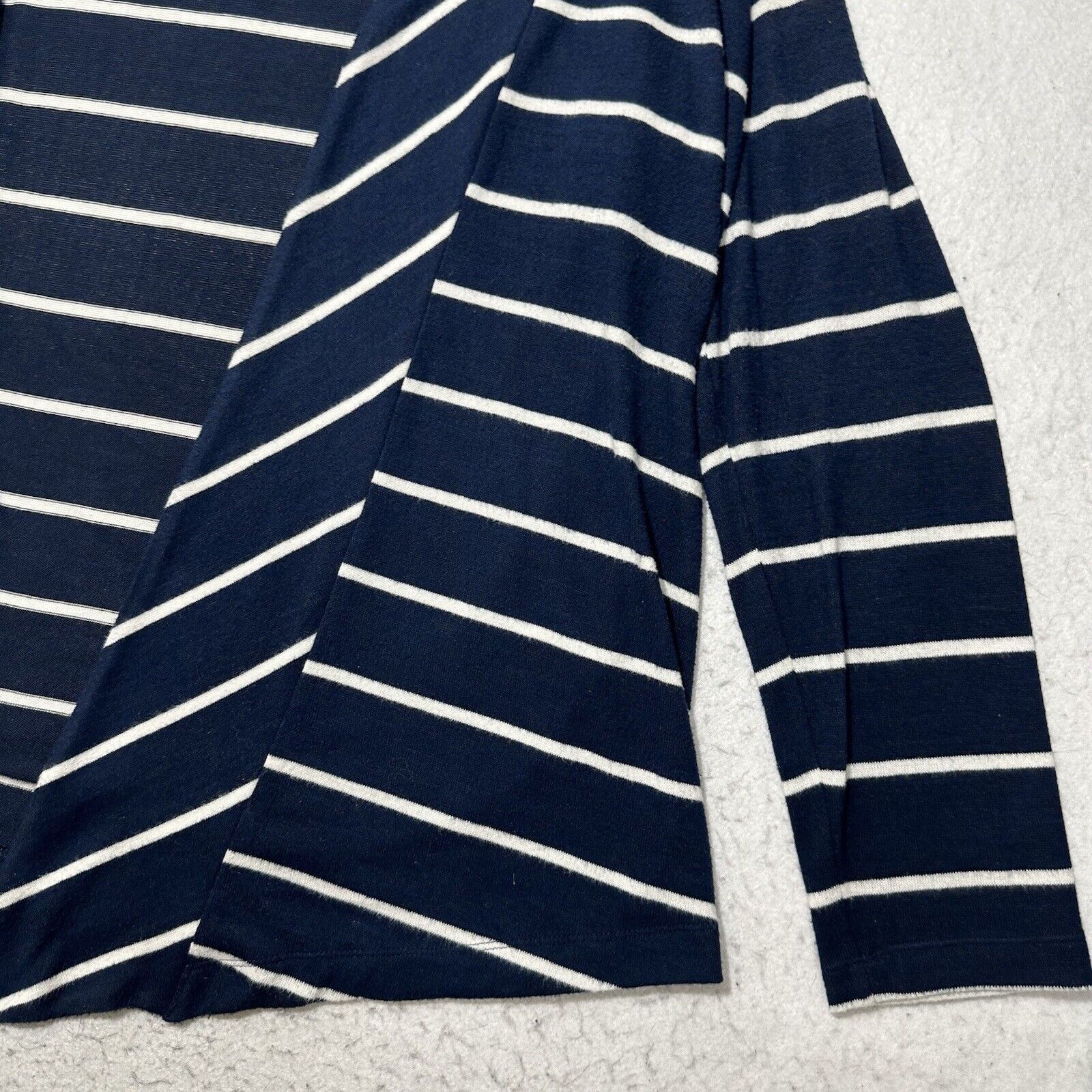Chicos Chico's Medium Open Front Cardigan Sweater Navy Blue White Size M / US 6-8 / IT 42-44 - 6 Thumbnail