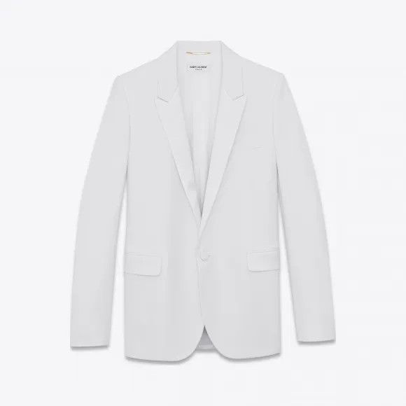 Saint Laurent Paris o1s1wg111224 Notched Collar Tuxedo Jacket Grain De Poudre Size M / US 6-8 / IT 42-44 - 1 Preview