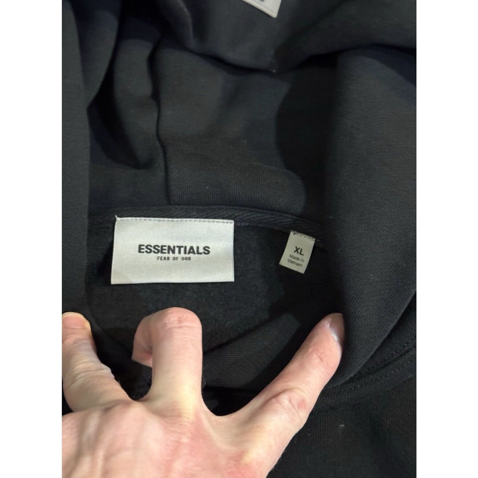 Essentials Fear Of God Essentials Hoodie Mens XL Black Pullover Hooded Logo Pockets Brand New NWT Designer Size US XL / EU 56 / 4 - 5 Thumbnail