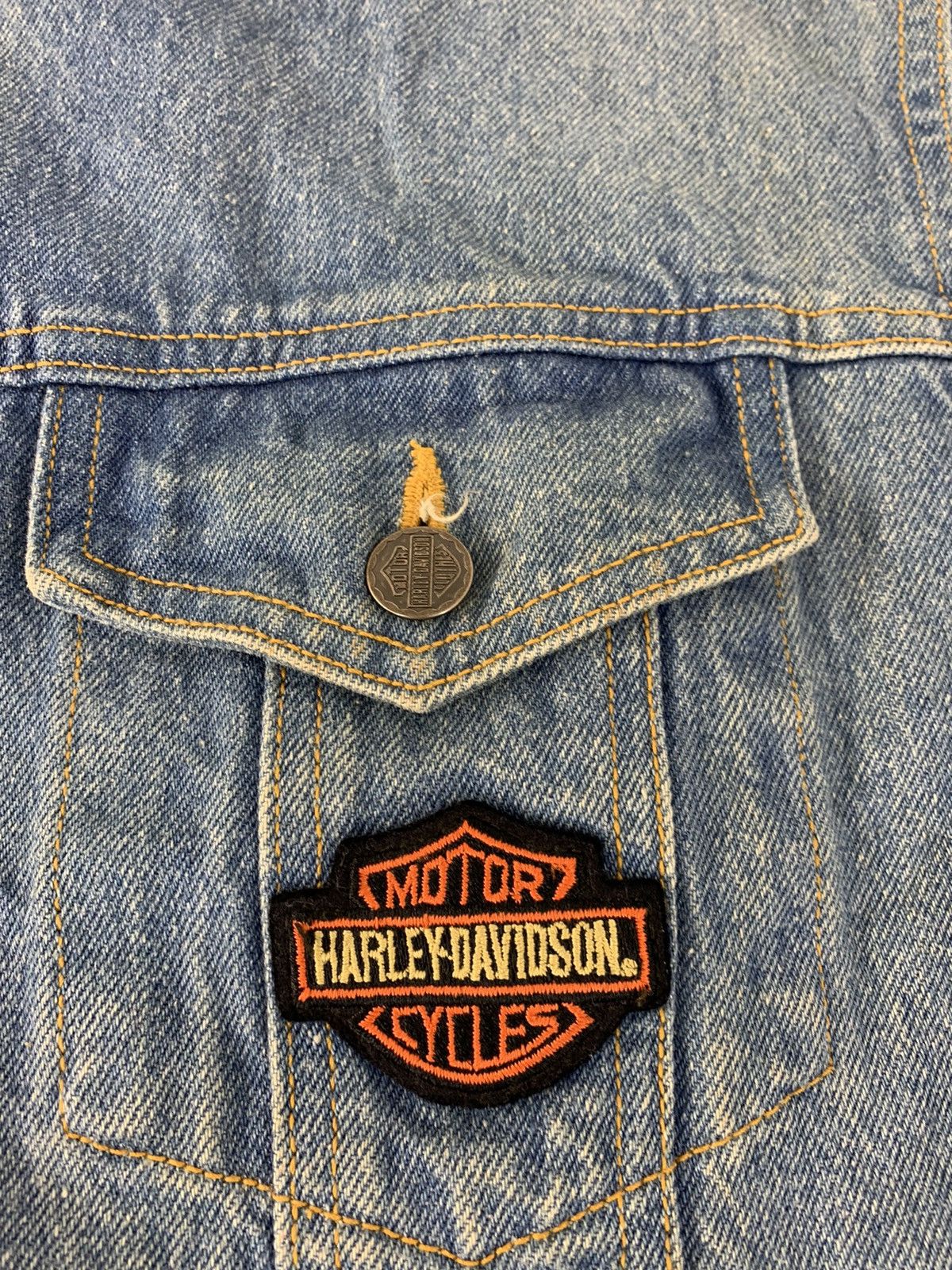 Harley Davidson 90s Harley Davidson Take To Open Road Indigo Denim Jacket Size US L / EU 52-54 / 3 - 6 Thumbnail