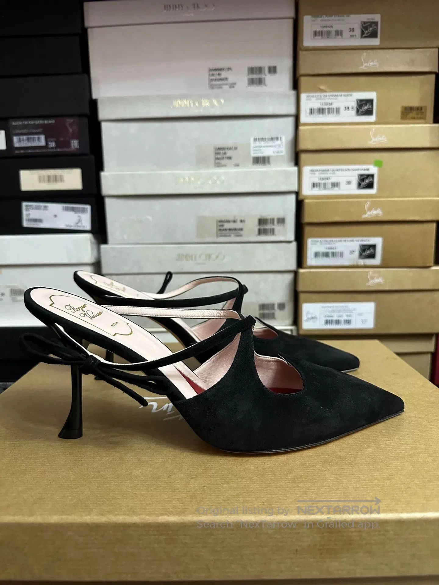 Roger Vivier Roger Vivier Heart Bow High-Heel Sandals. Size US 8.5 / IT 38.5 - 5 Thumbnail