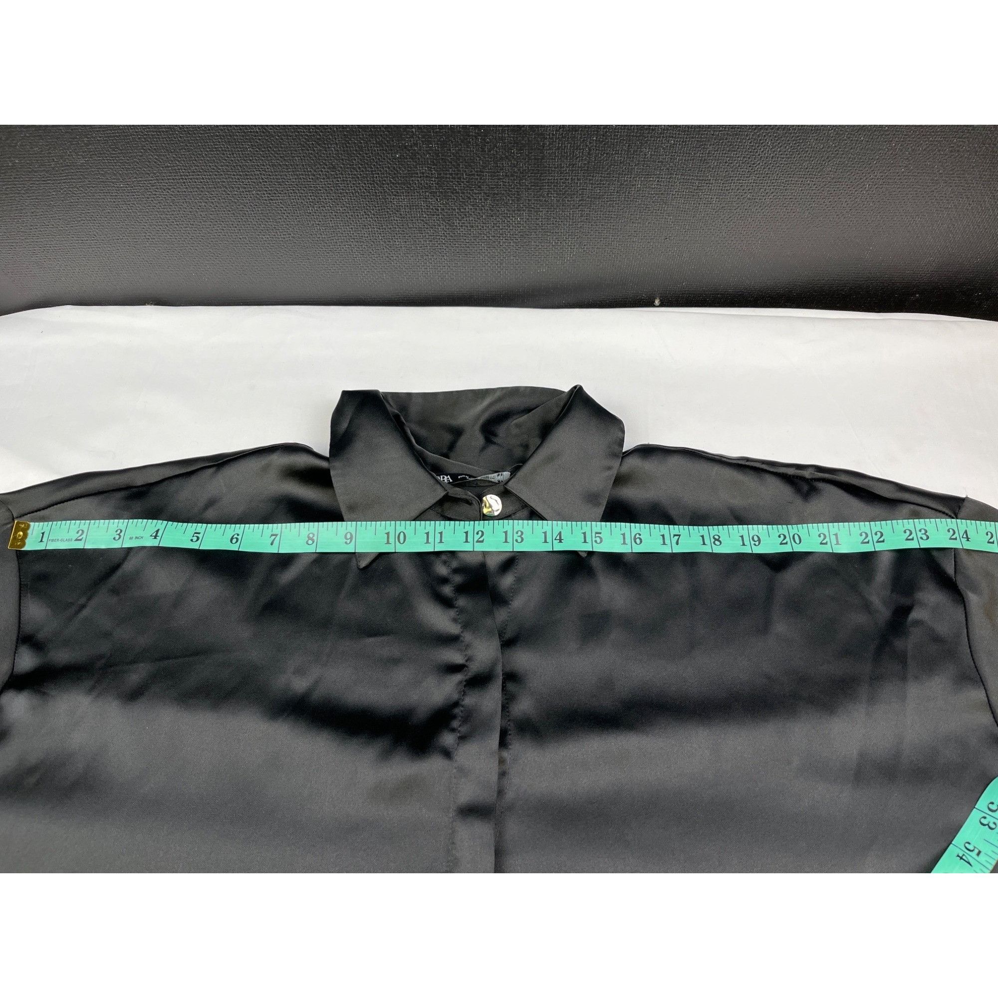 Zara Zara Women's Black Oversized Shirt/Hidden Button Up Sz M SKU Size M / US 6-8 / IT 42-44 - 6 Thumbnail
