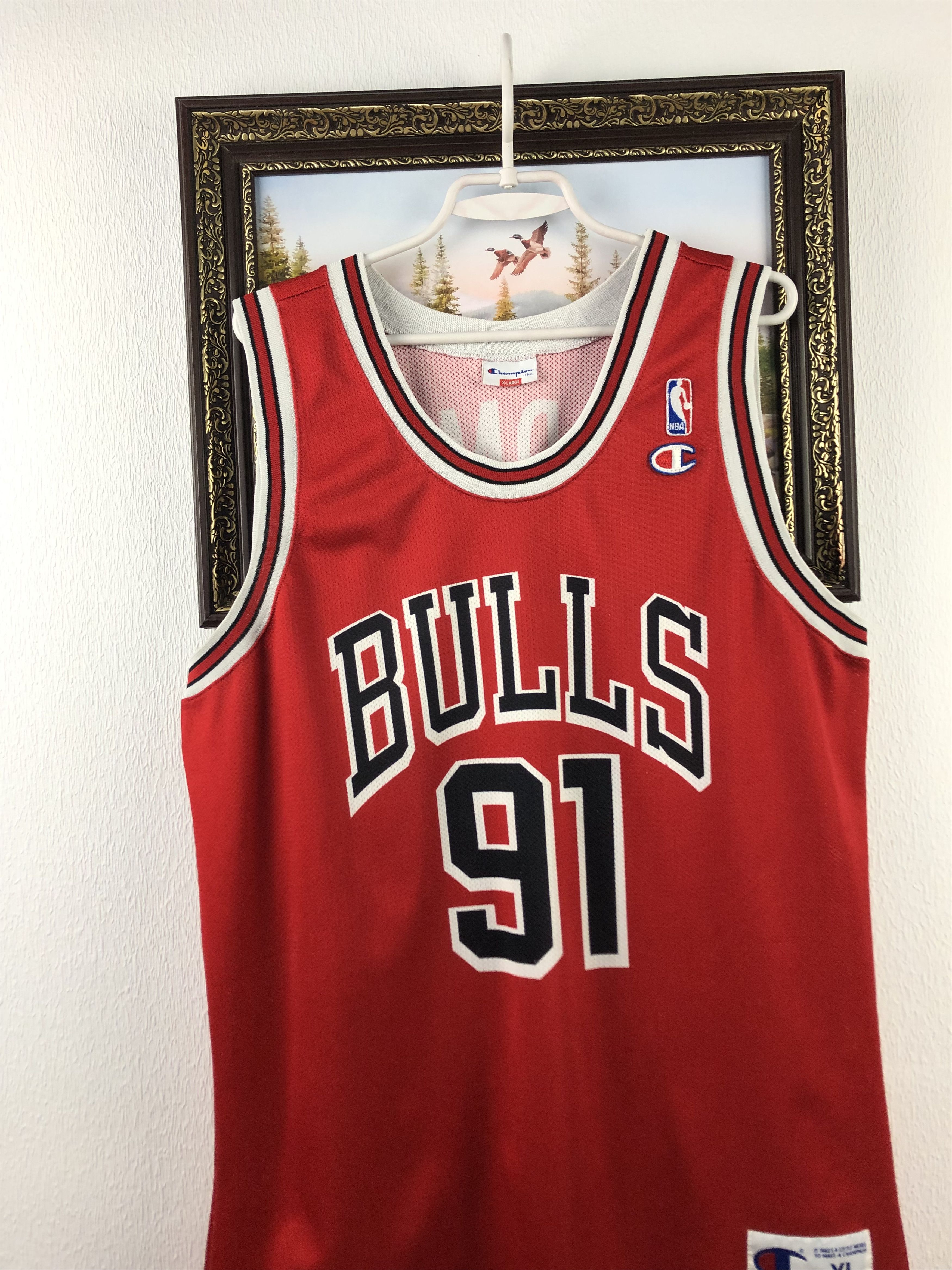 Champion Vintage 90's Champion Chicago Bulls Rodman Jersey Shirt Mens Size US XL / EU 56 / 4 - 3 Thumbnail