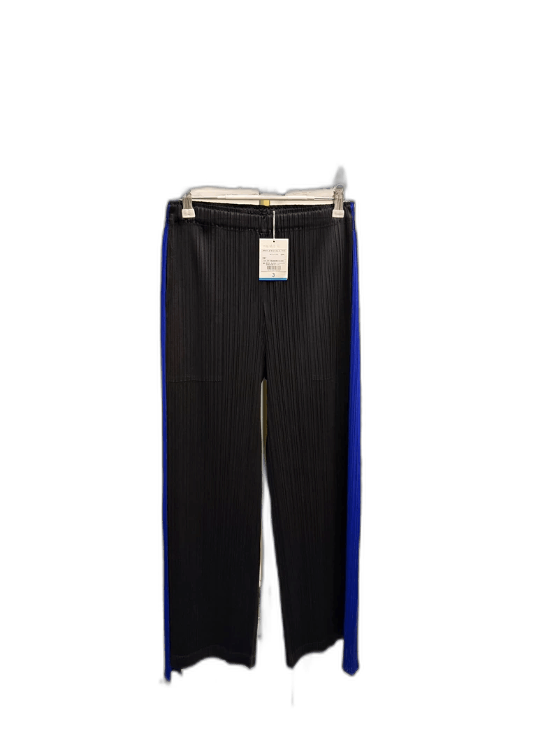 Issey Miyake Black Pants with Blue Side Stripes-yf Size US 26 / EU 42 - 1 Thumbnail
