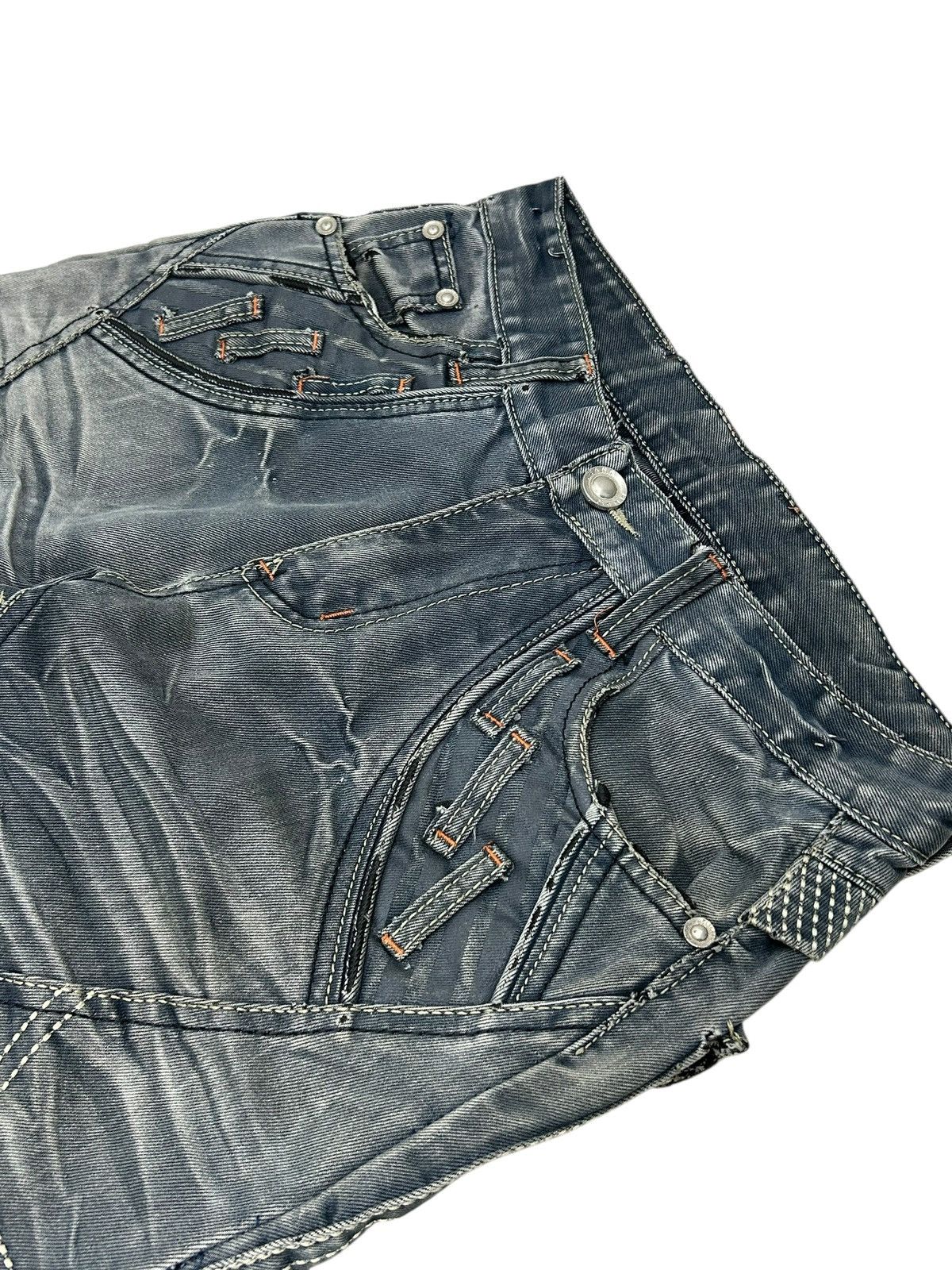 GOSTAR DE FUGA × Hysteric Glamour × Japanese Brand Pilibao Japan Made Biker Jean Multipocket Distressed Padded Size US 31 - 11 Thumbnail