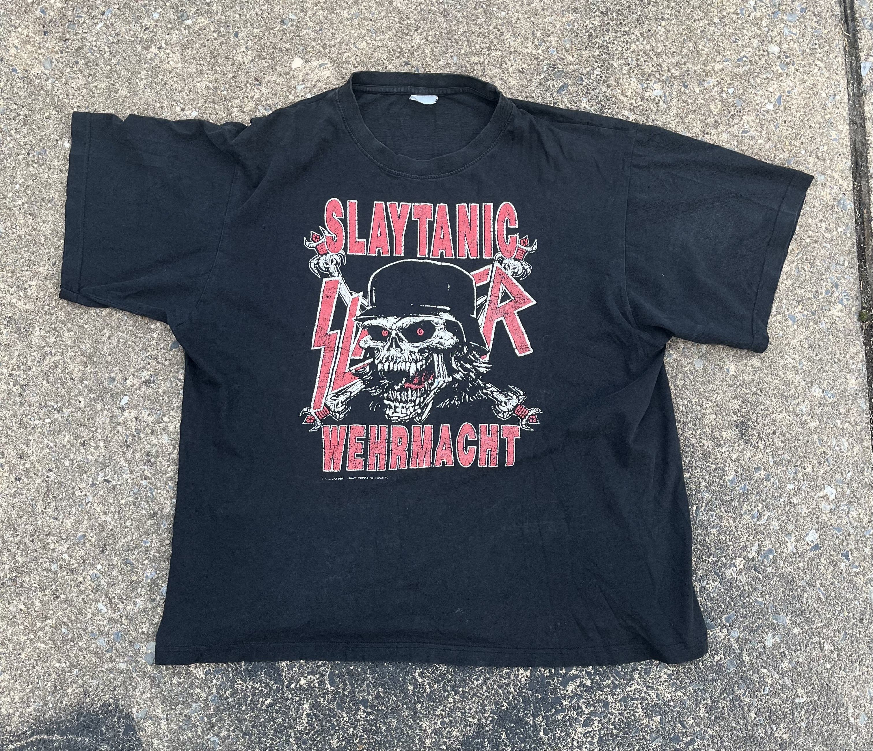 Band Tees × Vintage OG 80s Slayer Band Tshirt World Sacrifice Metallica Anthrax Size US XL / EU 56 / 4 - 1 Thumbnail