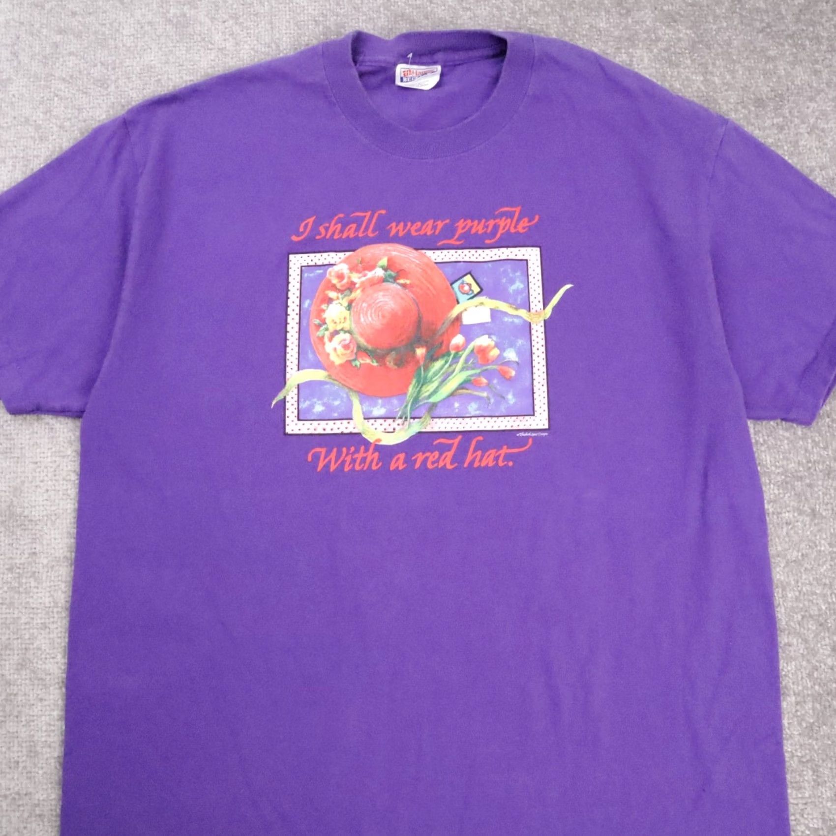 Vintage VINTAGE Purple Short Sleeve T-Shirt L Adult Purple Love Retro Size US L / EU 52-54 / 3 - 5 Thumbnail