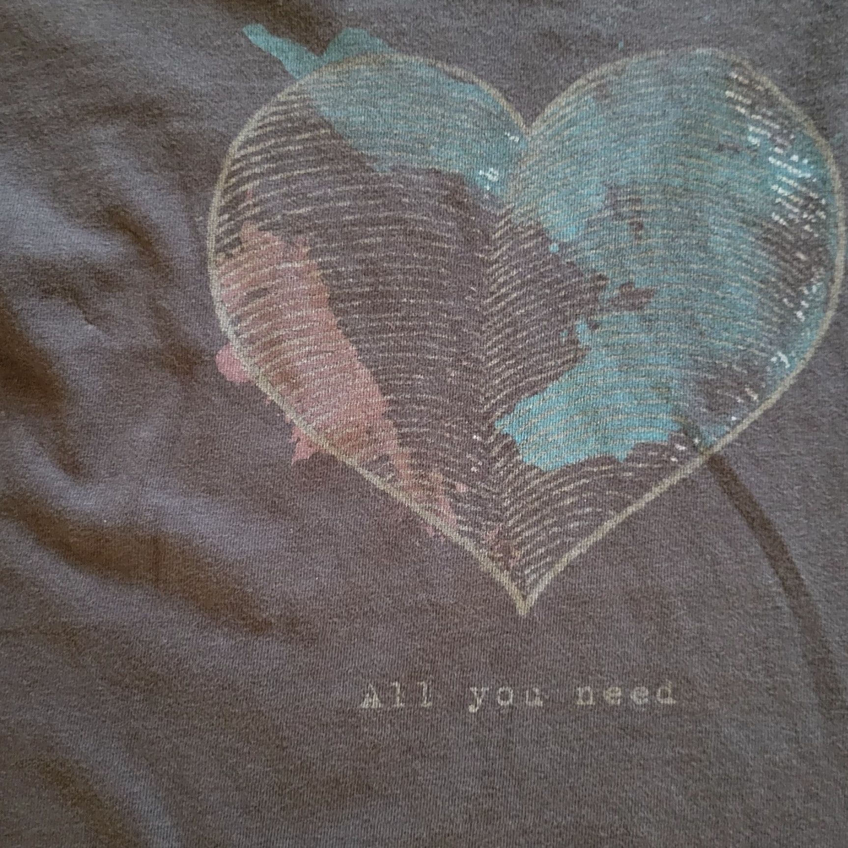 Life is Good Life is Good T-Shirt Womens Medium Gray V-Neck Short Sleeve All You Need Is Heart Love Shirt Size M / US 6-8 / IT 42-44 - 5 Thumbnail