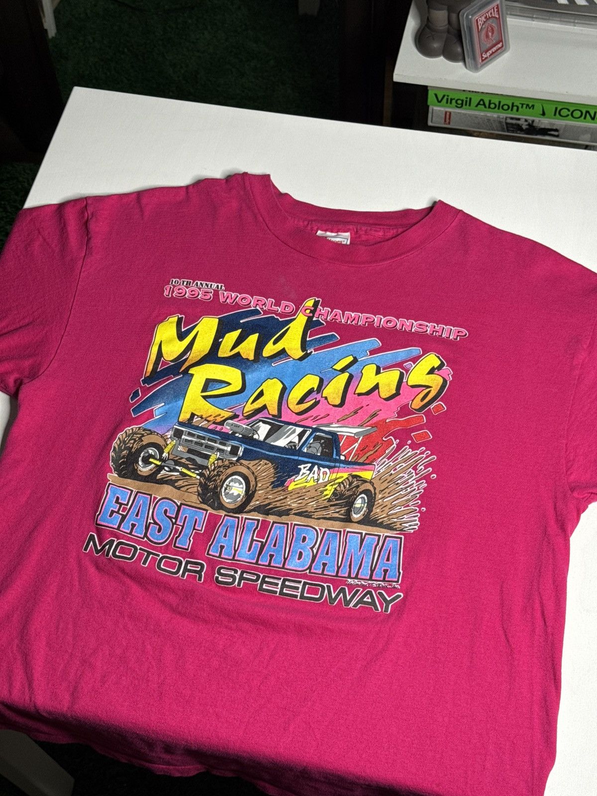 Vintage VINTAGE 1995 SS Mud Racing Champions Tee “Pink” [XL] PREOWN Size US XL / EU 56 / 4 - 1 Thumbnail