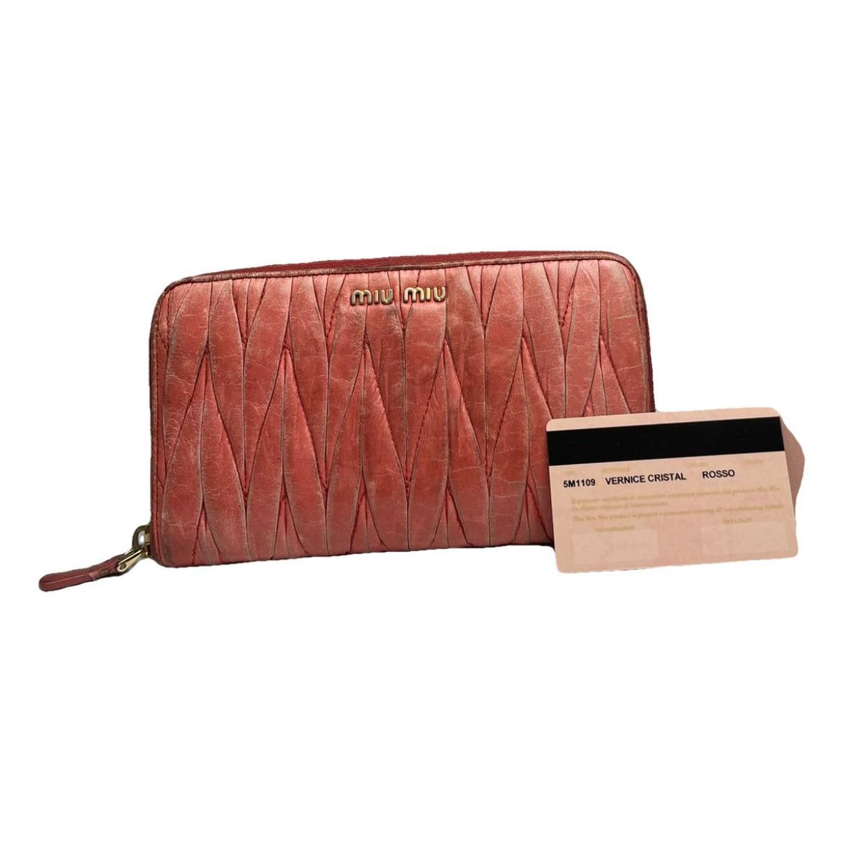 Miu Miu Red Leather Wallet Size ONE SIZE - 1 Thumbnail