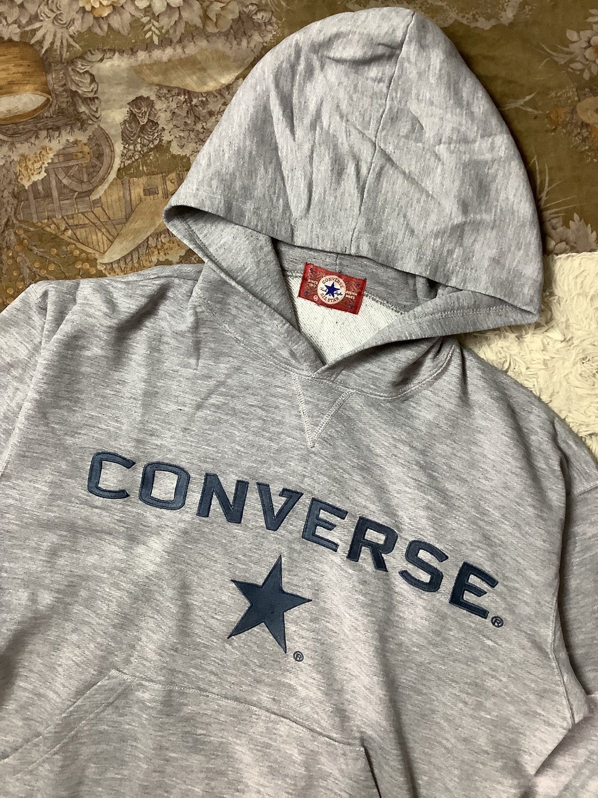 Converse × Vintage Vintage Converse Big Logo Baggy Boxy Hoodie Size US M / EU 48-50 / 2 - 2 Thumbnail