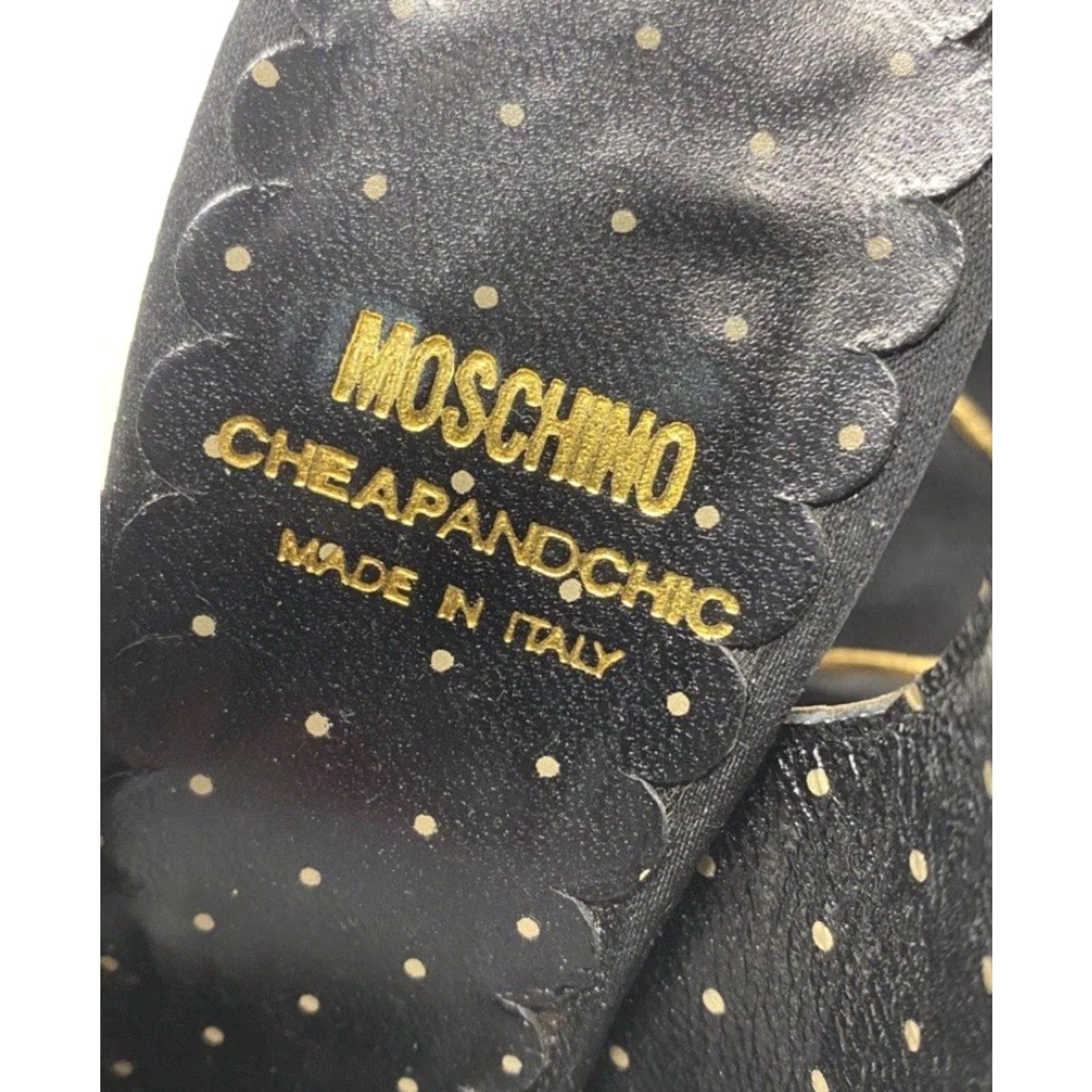 Moschino VINTAGE Moschino Women’s Pump Heels Black/Gold Made In Italy Size 7 Women’s Shoe Style Pump United Gold Black Size US 7 / IT 37 - 8 Thumbnail
