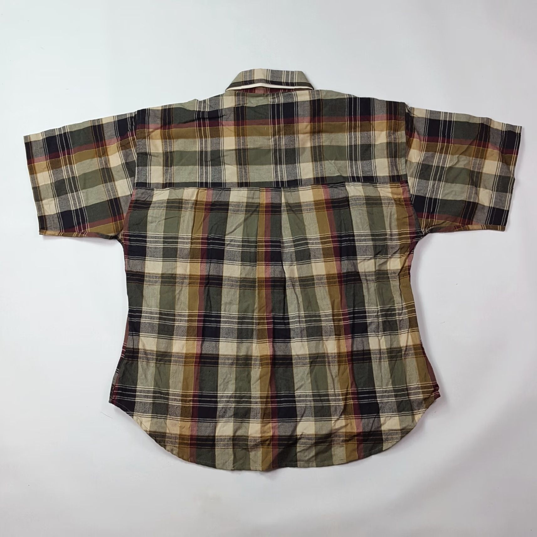 Members Only VINTAGE Members Only 90s Plaid Shirt Mens Large Cotton Canvas Button-Up Short Sleeve Collar Shirt Size US L / EU 52-54 / 3 - 5 Thumbnail
