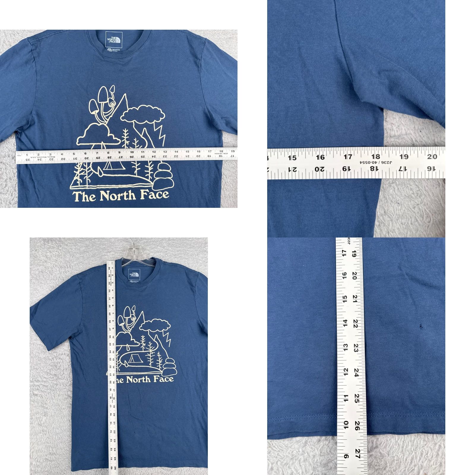 The North Face The North Face Blue Crew Shirt Men Small 100% Cotton Logo Outdoor Tee Size US S / EU 44-46 / 1 - 8 Thumbnail