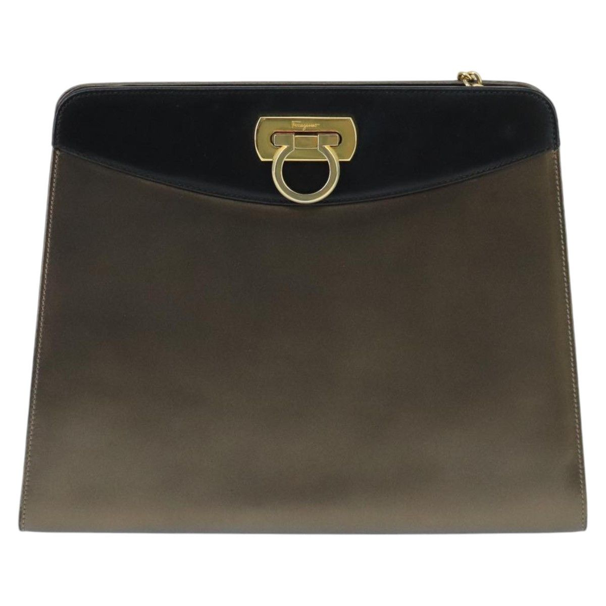 Salvatore Ferragamo Gancio Brown Patent Leather Shoulder Bag (Pre-Owned) Size ONE SIZE - 1 Thumbnail