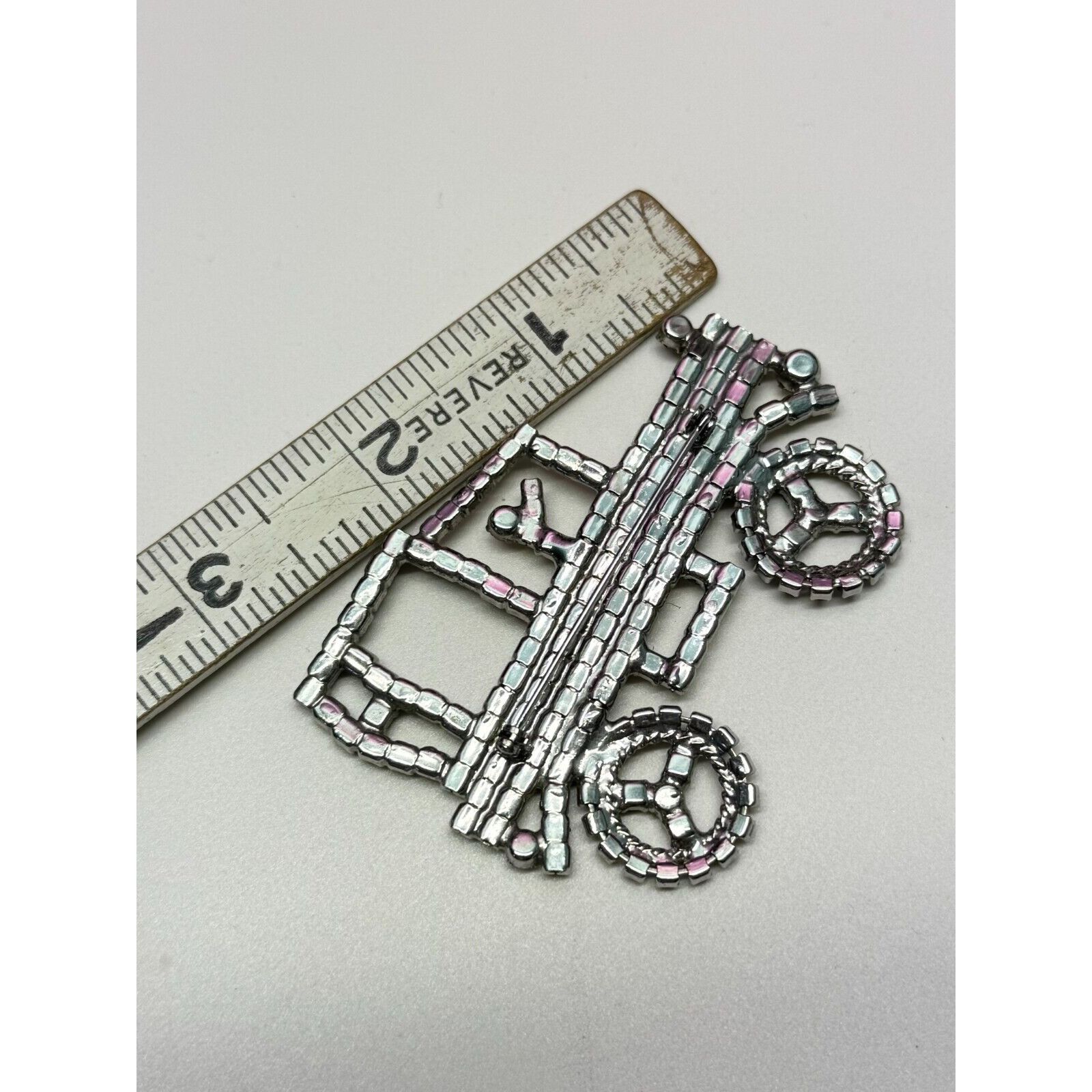 Vintage Vintage black and white rhinestone large motorcar car brooch Size ONE SIZE - 5 Thumbnail
