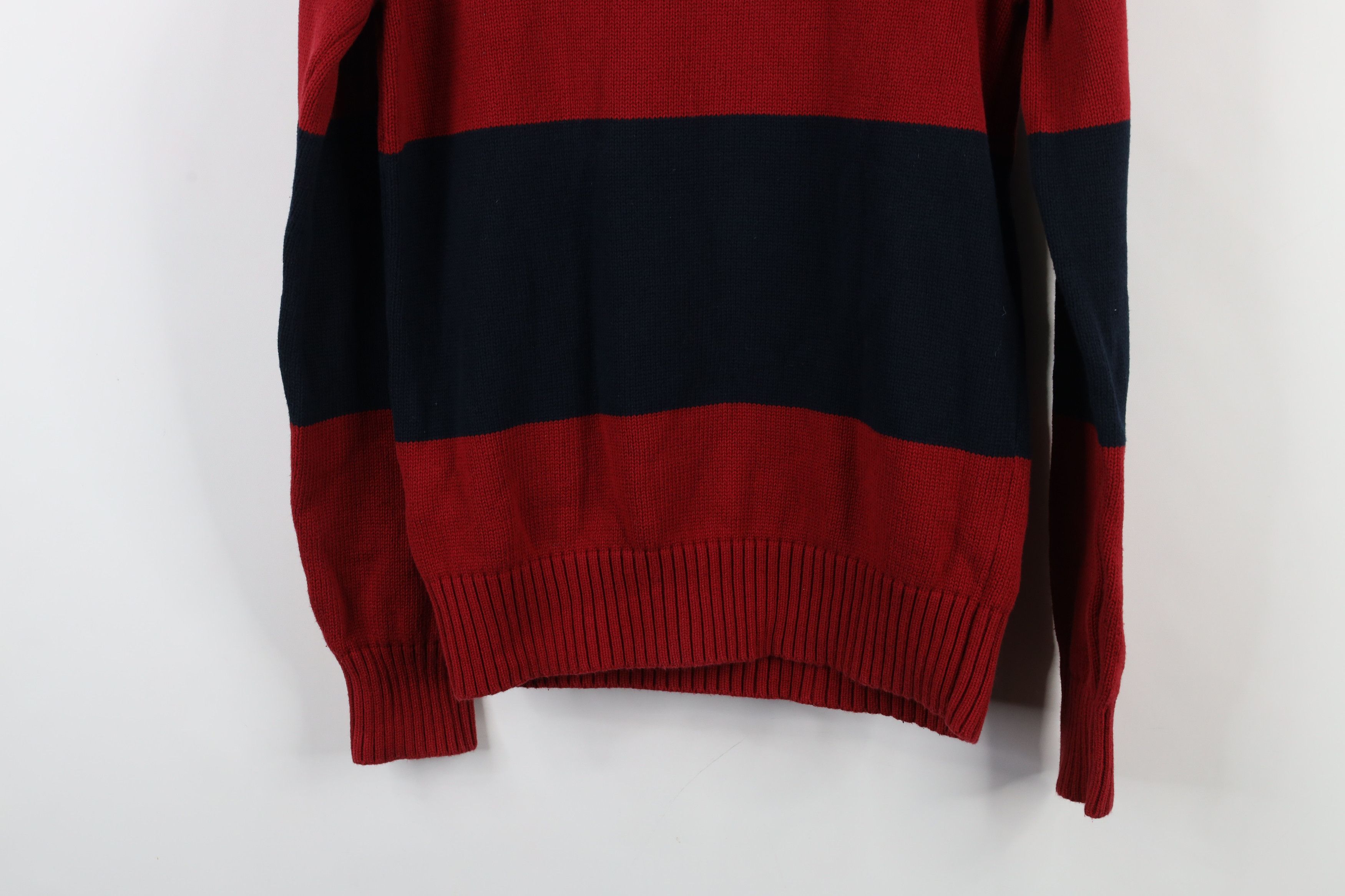 Nautica × Vintage Vintage 90s Nautica Block Striped Knit Crewneck Sweater Size US S / EU 44-46 / 1 - 9 Thumbnail