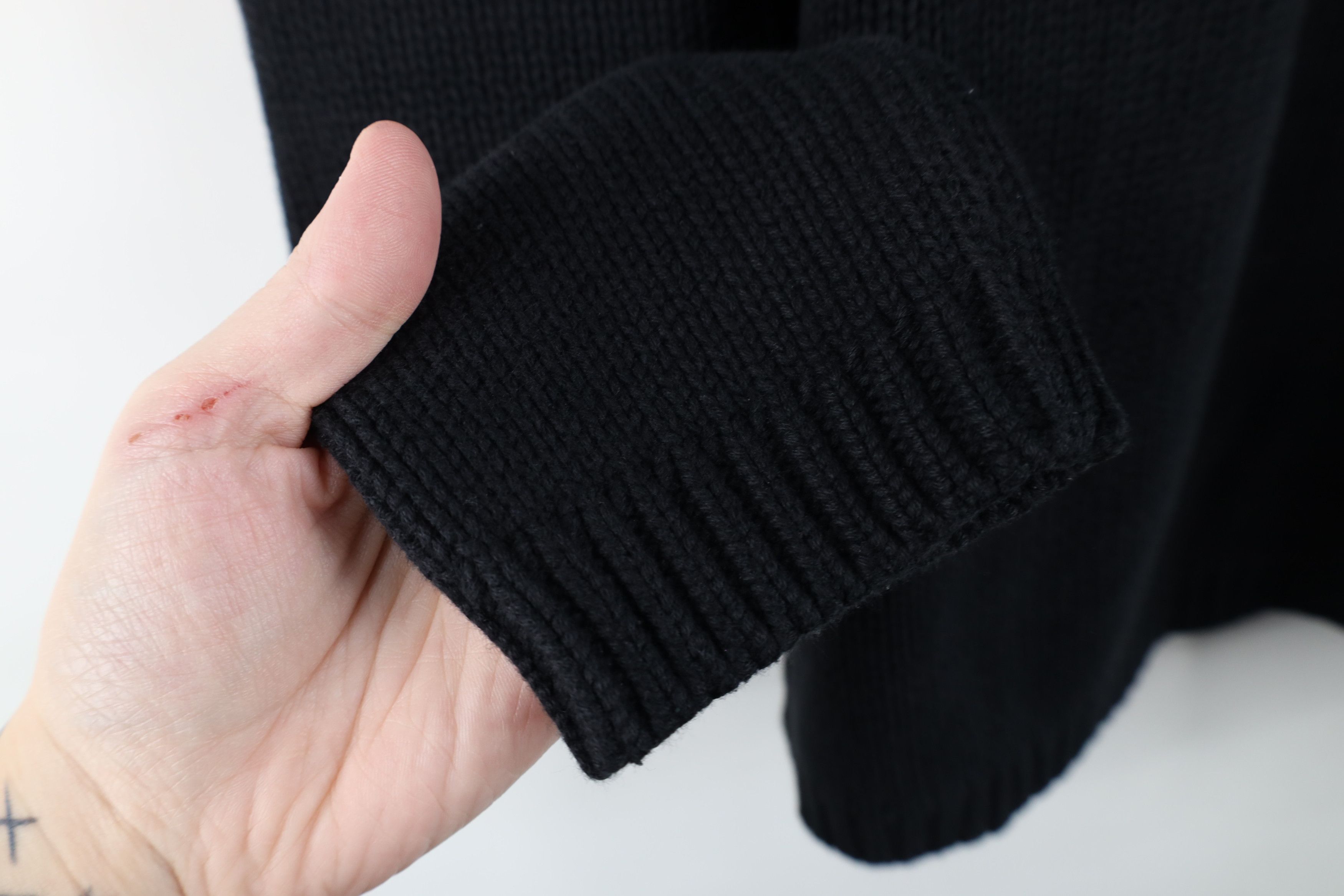 Vintage Vintage 90s Streetwear Cotton Knit Turtleneck Sweater Black Size L / US 10 / IT 46 - 8 Thumbnail