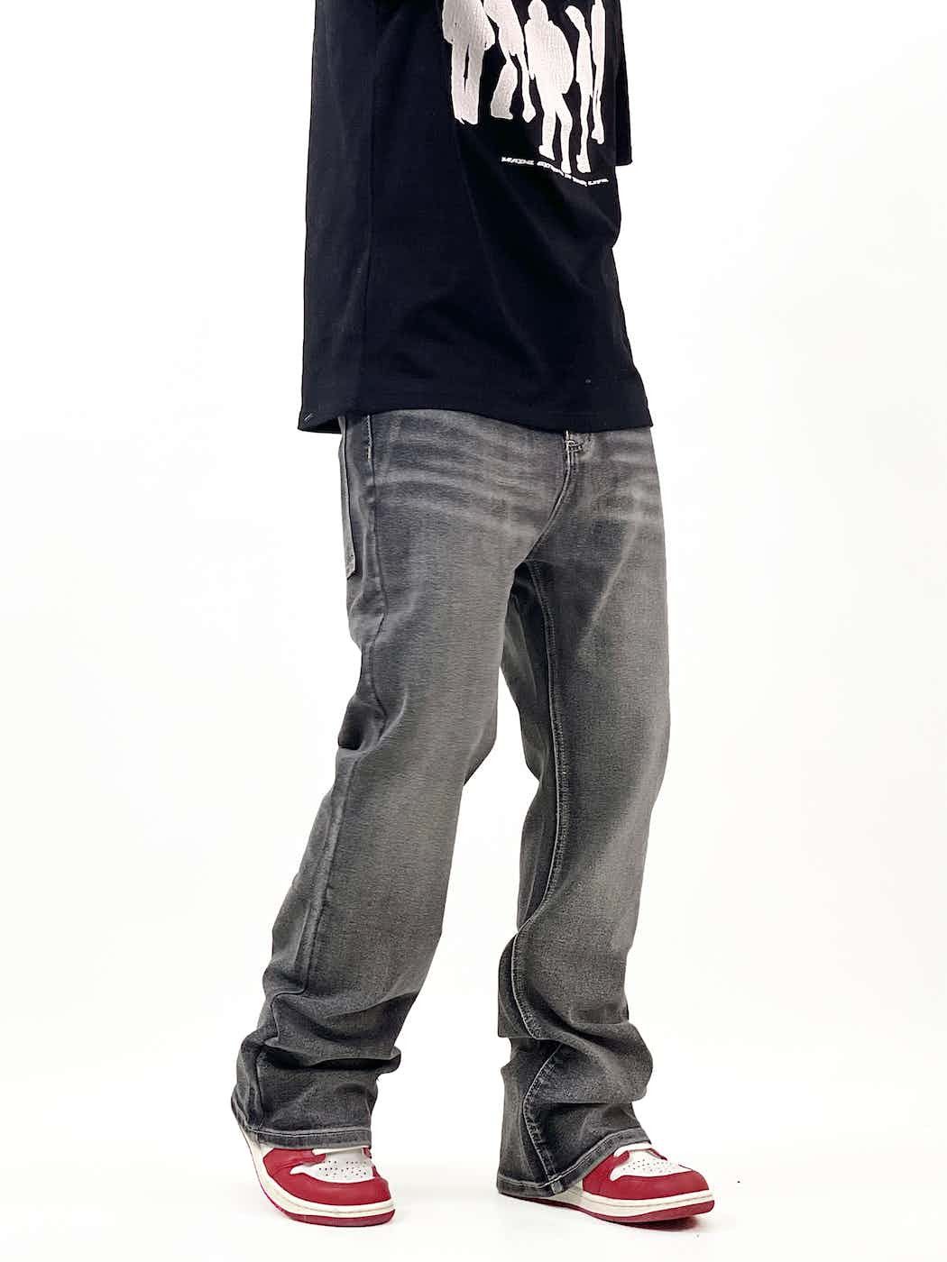 washed faded hiphop skate flared jeans