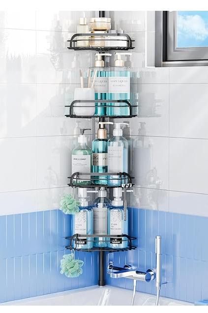 NBDN Nobrandedon Shower Caddy Tension, Fits 29-111 In Adjustable Rustproof Size ONE SIZE - 1 Thumbnail