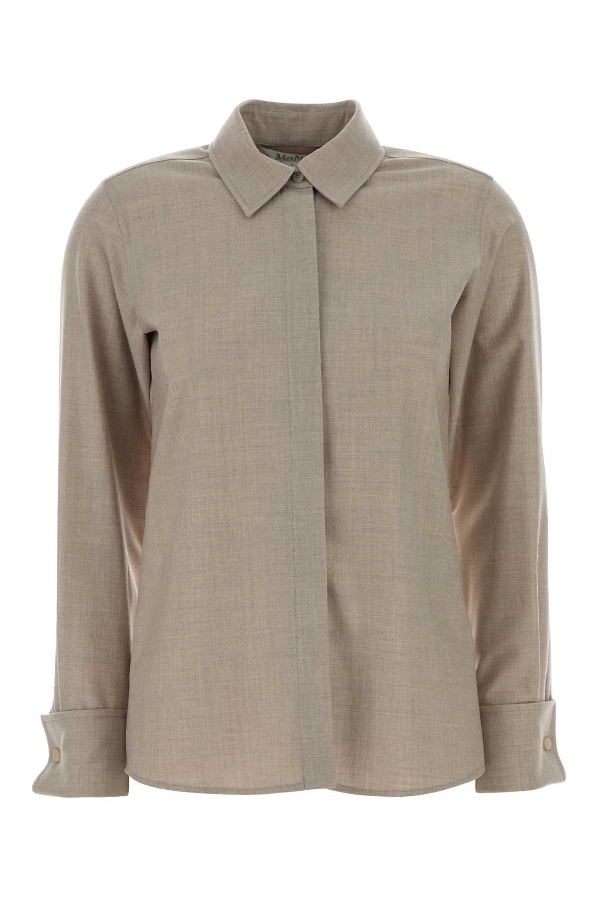 Max Mara Dove Grey Stretch Cashmere Tebaide Shirt Size XS / US 0-2 / IT 36-38 - 1 Thumbnail