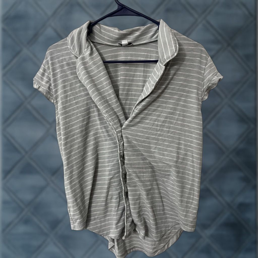 Splendid Splendid Pajama Top Short Sleeve Medium Gray Striped Size M / US 6-8 / IT 42-44 - 1 Thumbnail