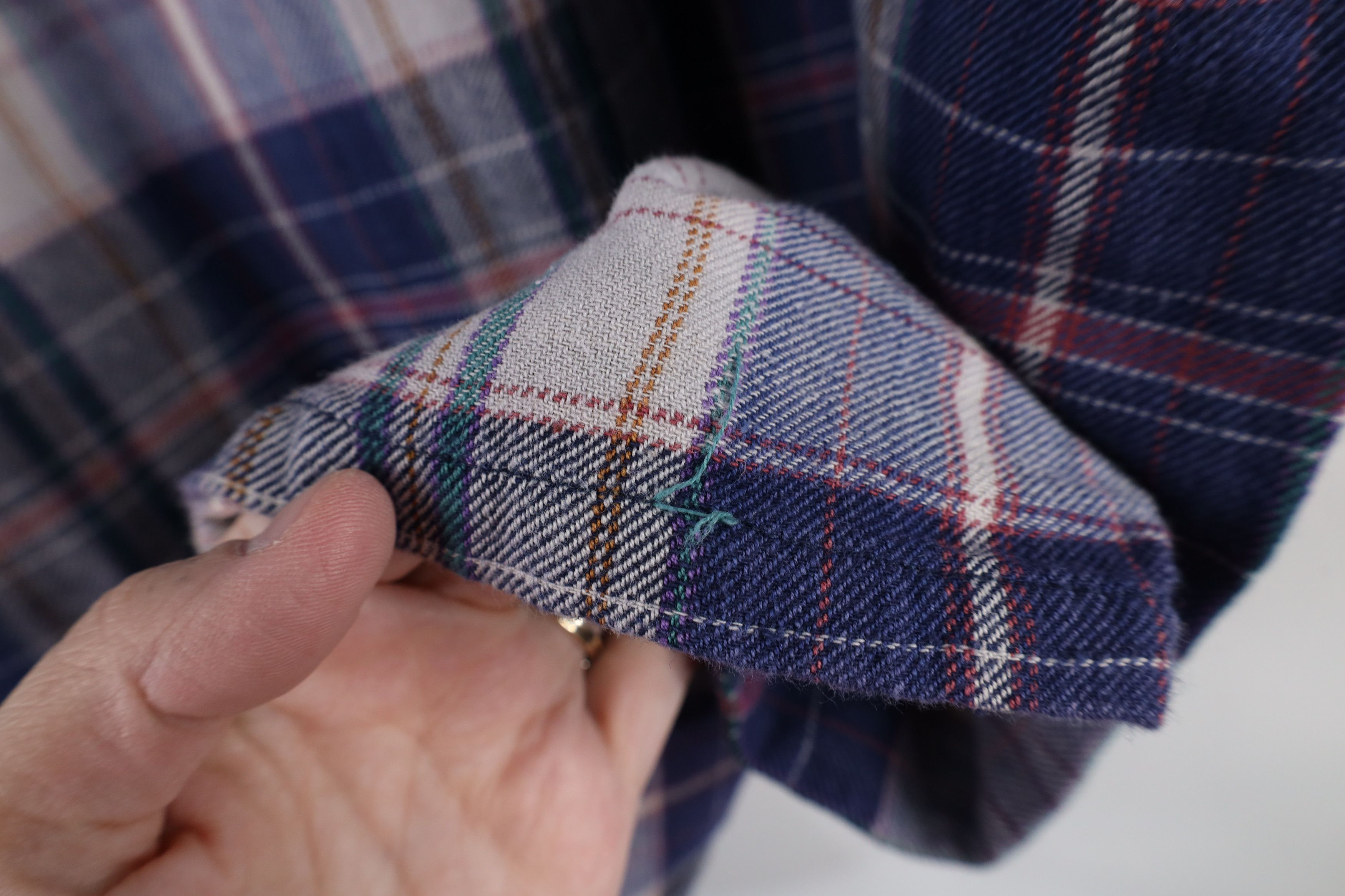 Vintage Vintage 90s Streetwear Collar Flannel Button Shirt Plaid Size US XL / EU 56 / 4 - 9 Thumbnail