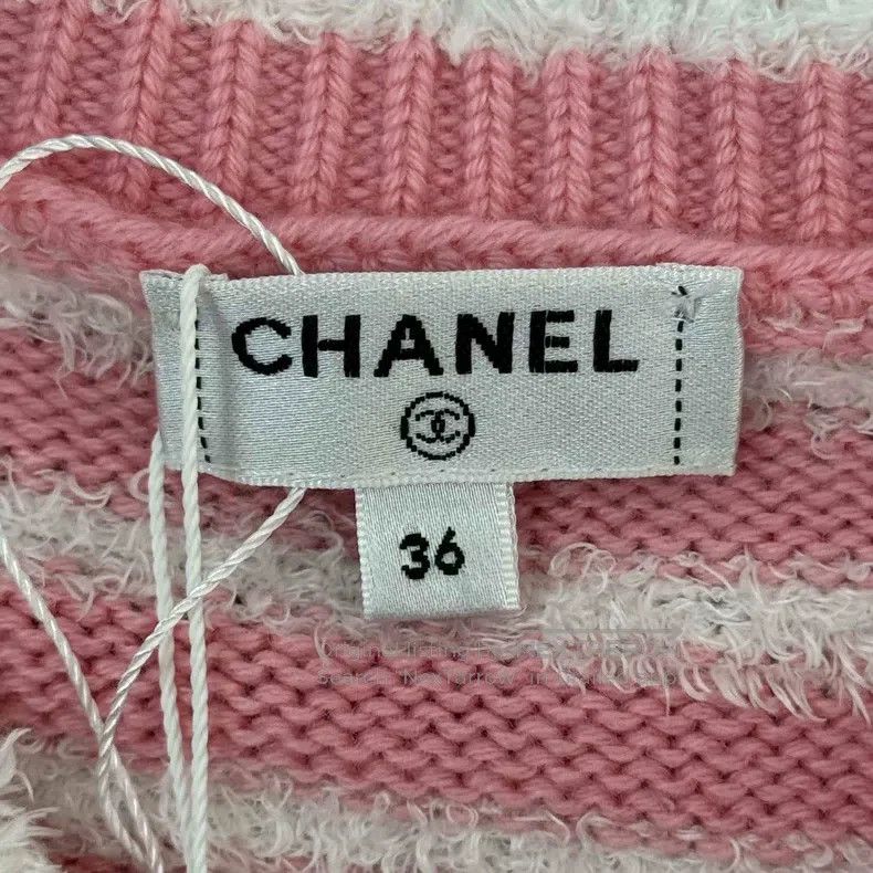 Chanel Chanel White and pink striped cashmere knitted sweater Size XS / US 0-2 / IT 36-38 - 5 Thumbnail