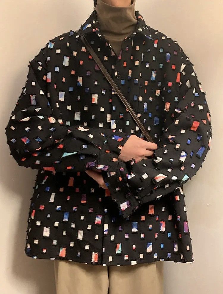 Hole Patterns Oversized Long Sleeves Shirts
