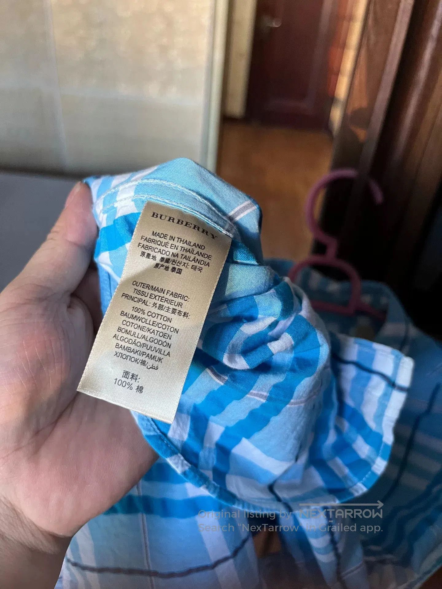 Burberry Burberry Blue Check Cotton Shirt. Size US M / EU 48-50 / 2 - 1 Thumbnail