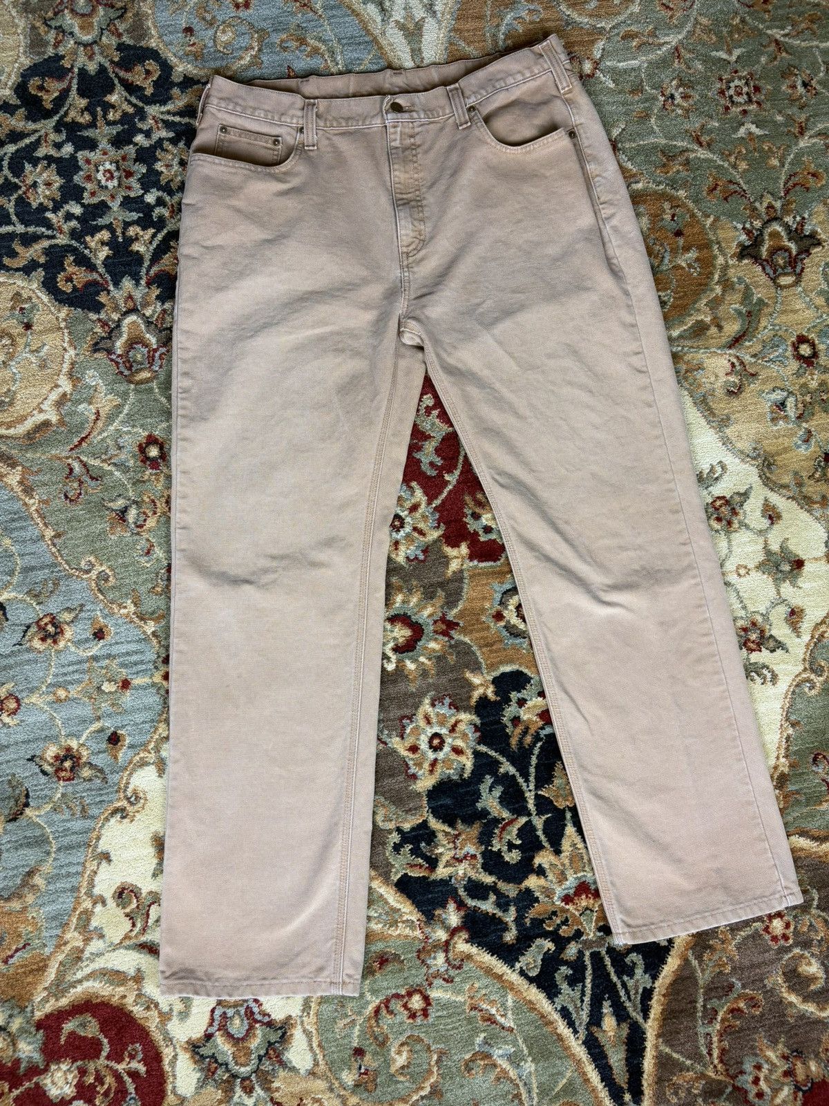Carhartt × Vintage Vintage Carhartt Beige Denim pants Size US 40 / EU 56 - 2 Thumbnail