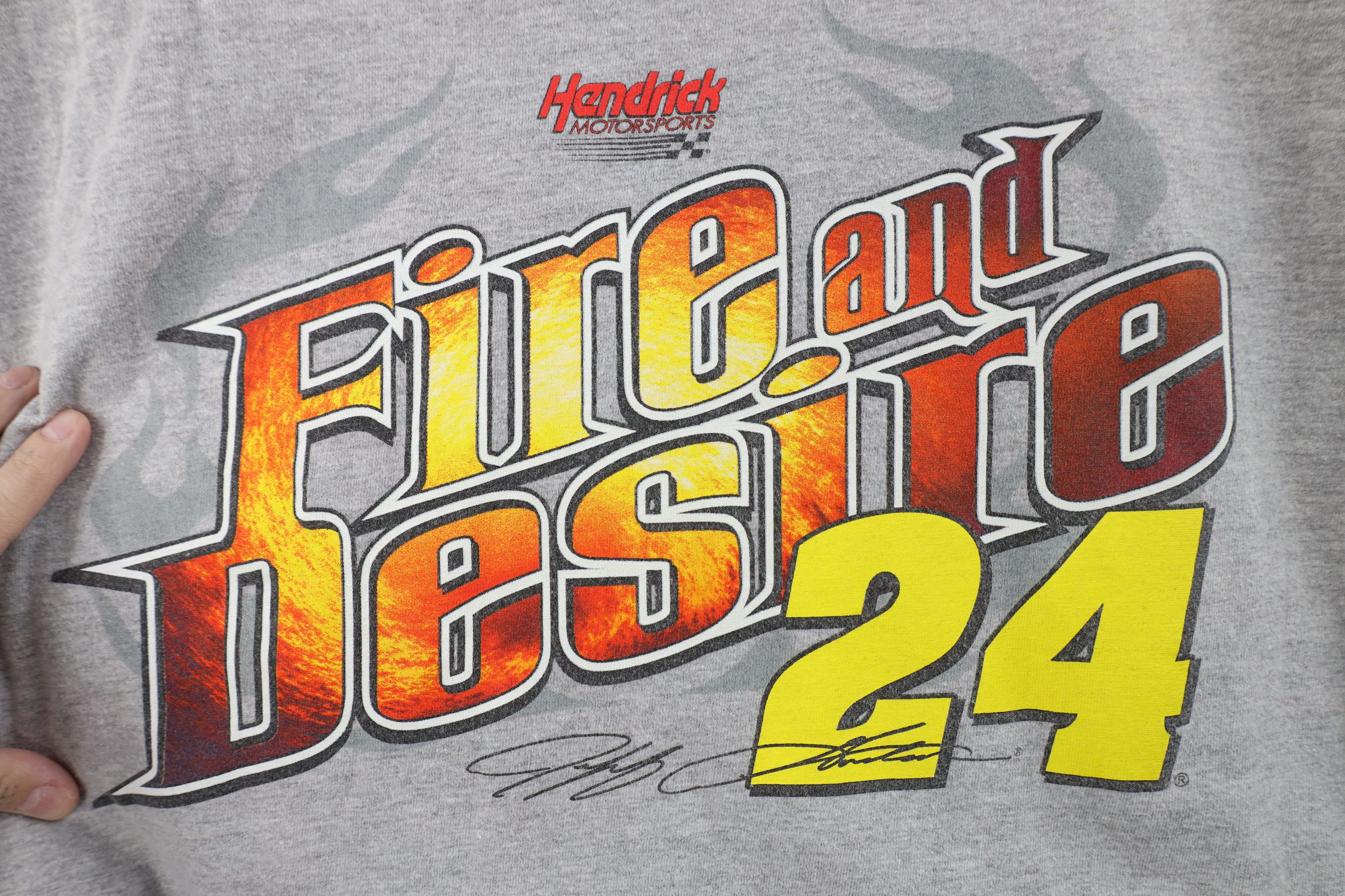 Vintage Vintage Y2K 2003 Nascar Fire Flames Jeff Gordon T-Shirt Size US XL / EU 56 / 4 - 4 Thumbnail