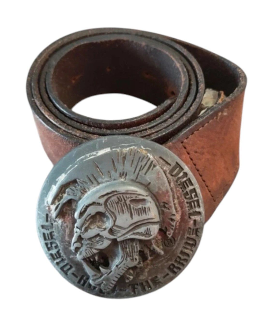 Diesel RARE SKULL BUCKLE LEATHER BELT Size ONE SIZE - 2 Thumbnail