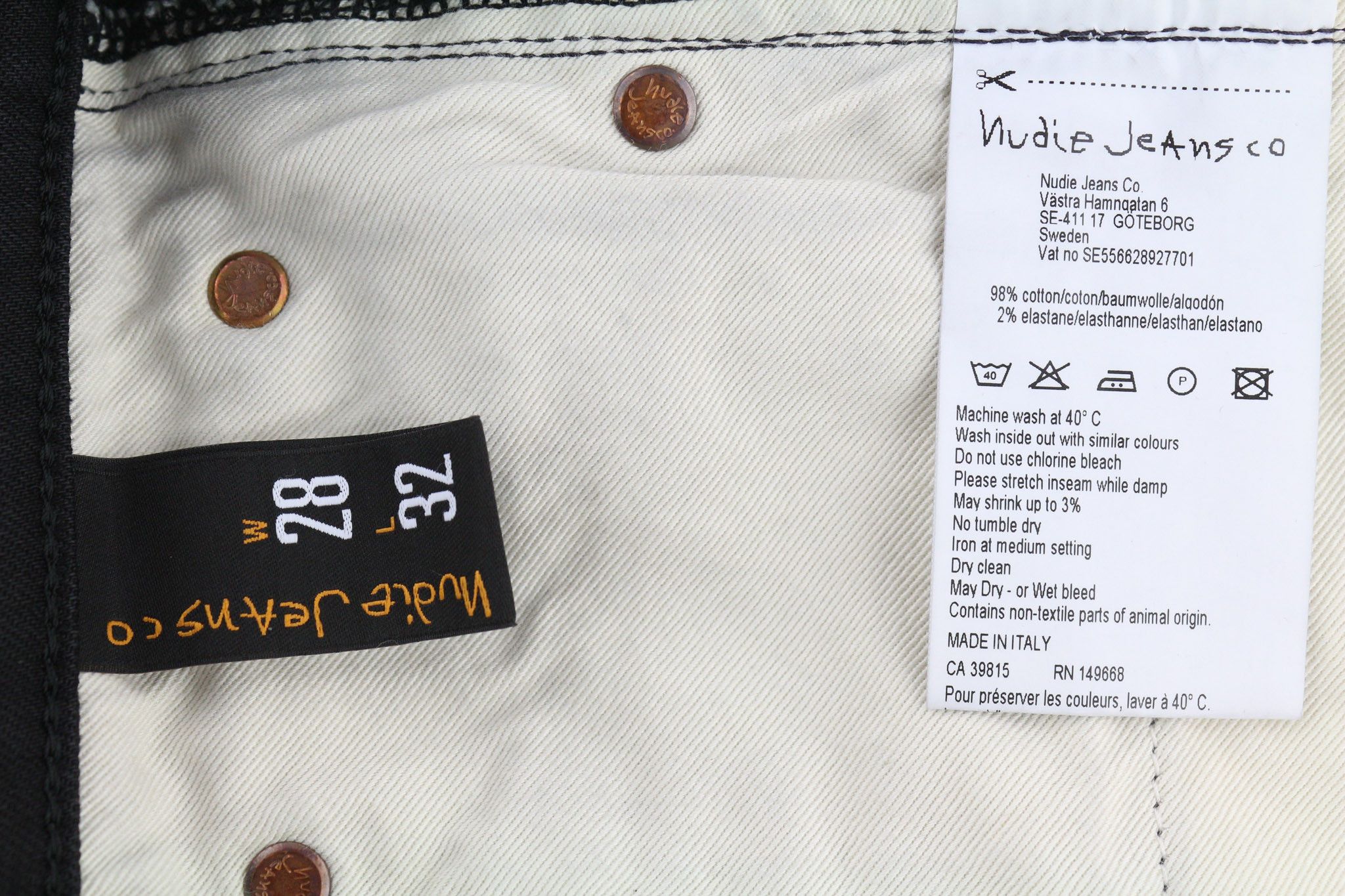 Nudie Jeans PIPE LED W28/L32 Clean Slate Organic Cotton Jeans 80460 Size US 28 / EU 44 - 6 Thumbnail