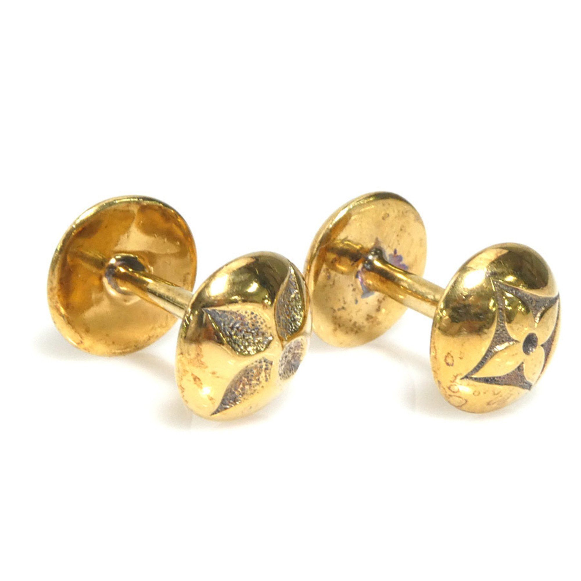 Louis Vuitton Louis Vuitton Cufflinks Damier Button de Manchette Metal Gold Men's M30974 55937g Size ONE SIZE - 1 Thumbnail