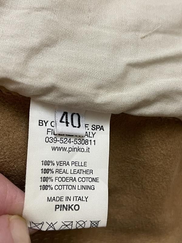 Pinko Tan genuine leather jacket brand PINKO IT sz 40 / sz S Size S / US 4 / IT 40 - 5 Thumbnail