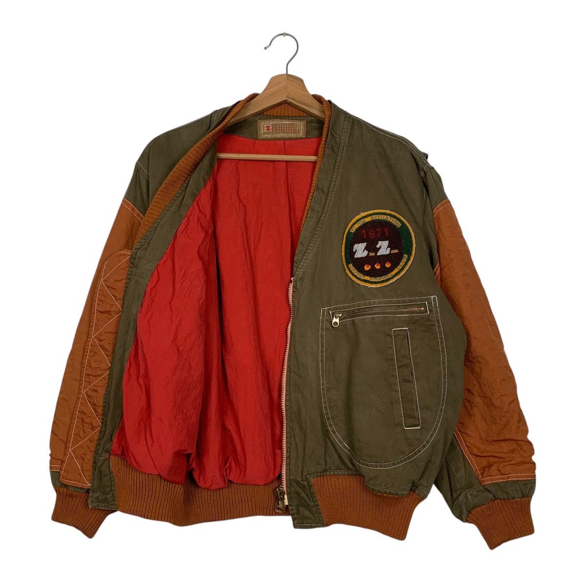 Japanese Brand Japanese Brand Zig Zag Color Block Bomber Jacket Size US M / EU 48-50 / 2 - 9 Thumbnail