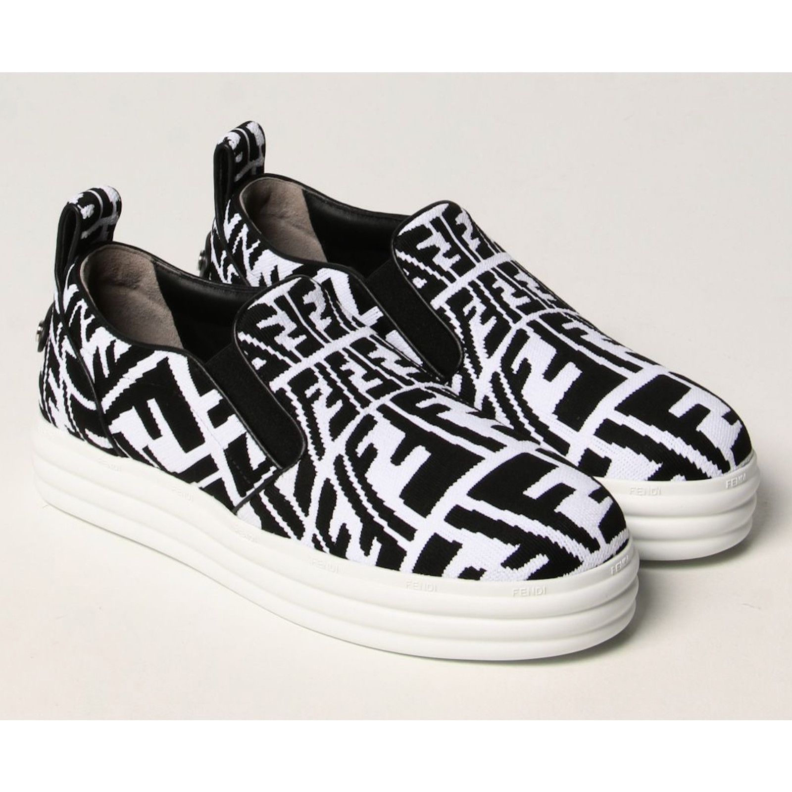 Fendi Fendi Vertigo Black Low Top Trainer Slip On Sneaker 37.5 Size US 7.5 / IT 37.5 - 2 Thumbnail