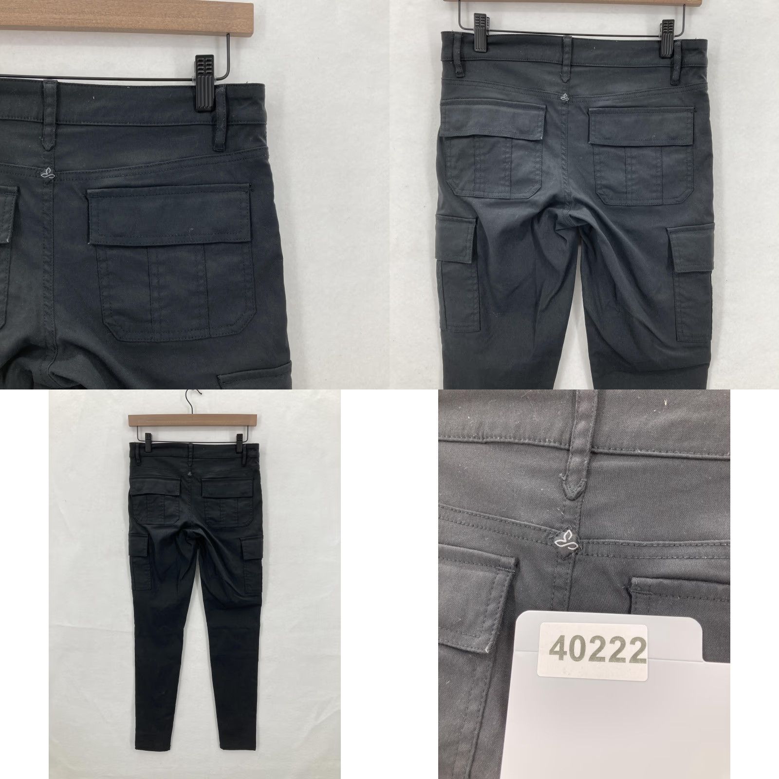 Prana prAna Meme Pants Womens 0 Black Skinny Stretch Nylon Cargo Utility Outdoor Hike Size 25" / US 0 / IT 36 - 9 Thumbnail