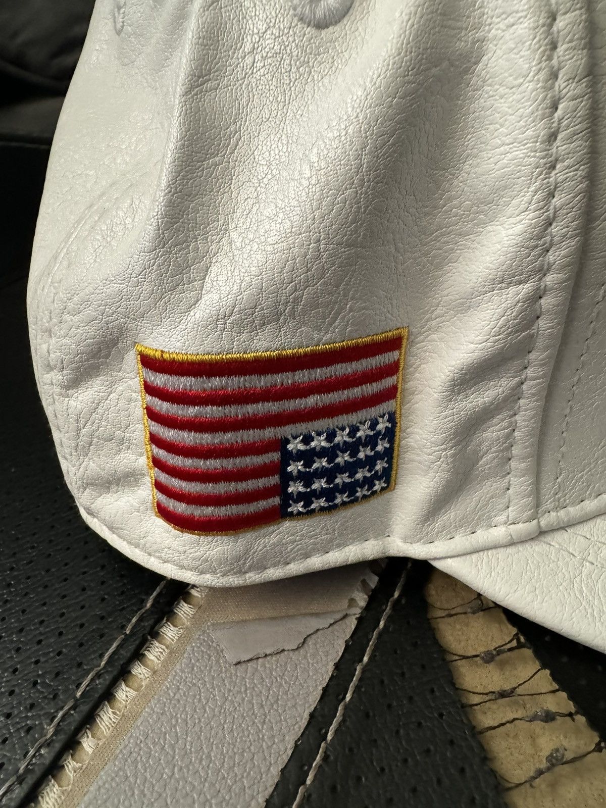 Fuck The Population FTP White Leather flexifit cap - 7 1/4 - NWOT Size ONE SIZE - 3 Thumbnail