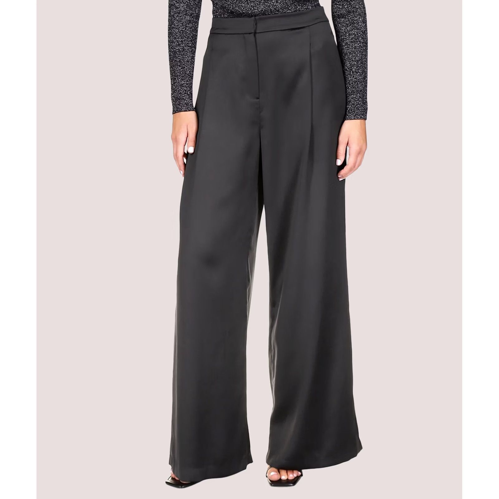 Michael Kors Michael Kors Womens Solid Wide Leg Dress Pants black= 14 Size 36" / US 14 / IT 50 - 1 Thumbnail