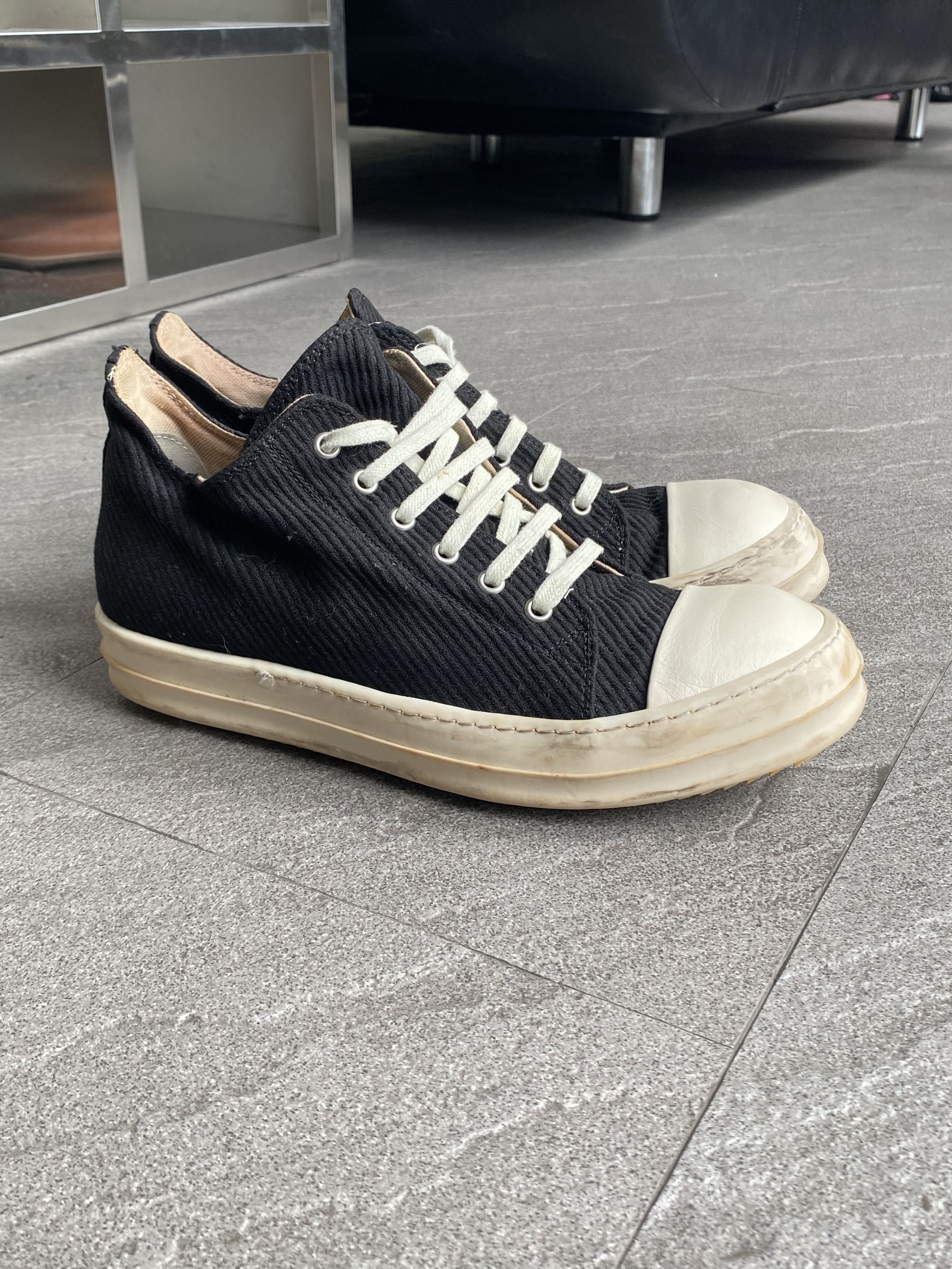 Rick Owens Drkshdw Rick Owens DRKSHDW Low Ramones Canvas Black Size US 9 / EU 42 - 8 Thumbnail