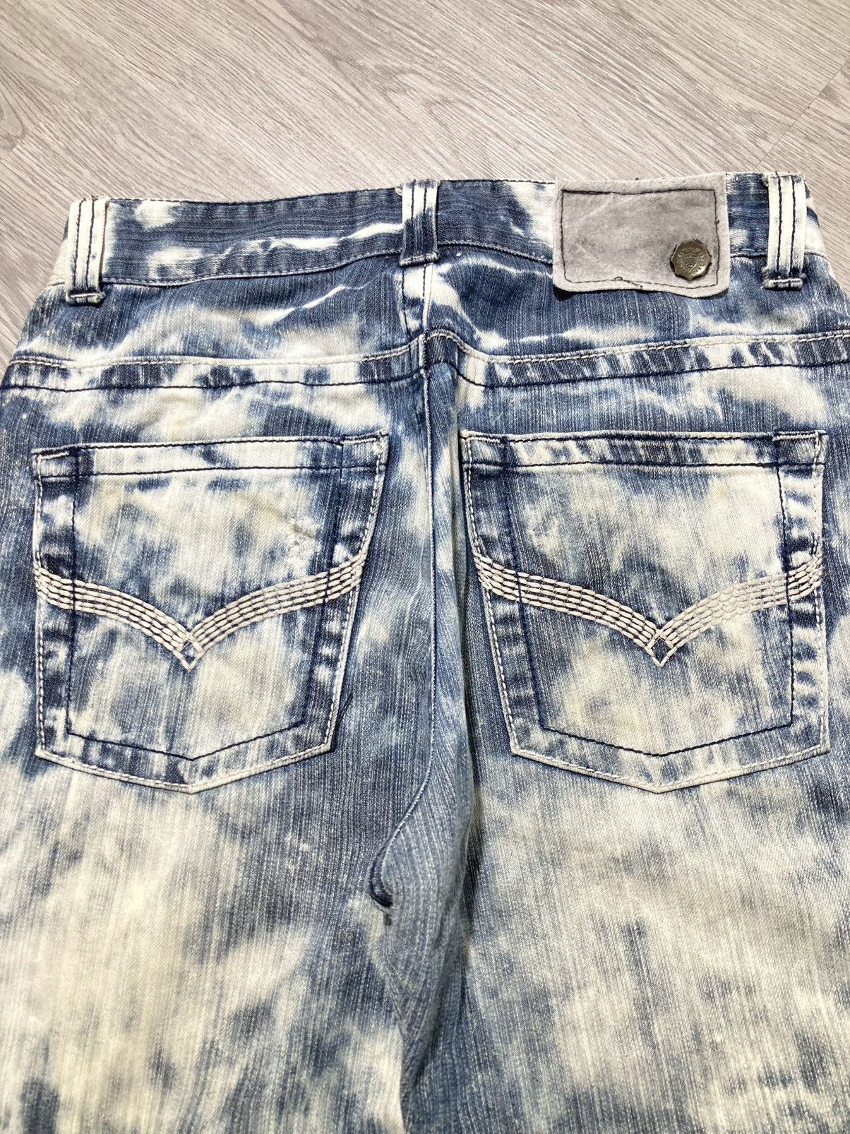 Tornado Mart 2000s Ugiz Distressed Ripped Acid Wash Denim Tornado Style Size US 29 - 15 Thumbnail