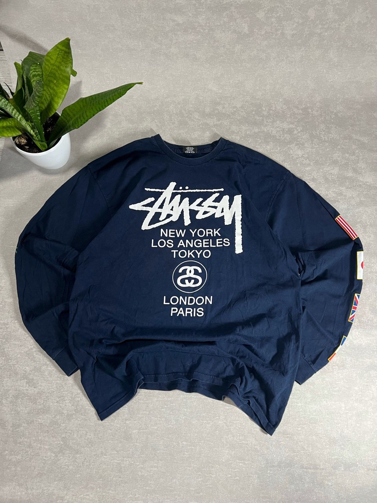トップス Stussy Los Angeles LONG SLEEVE SHIRT Stussy Long Sleeve Los Angeles Tee Size Medium | eBay